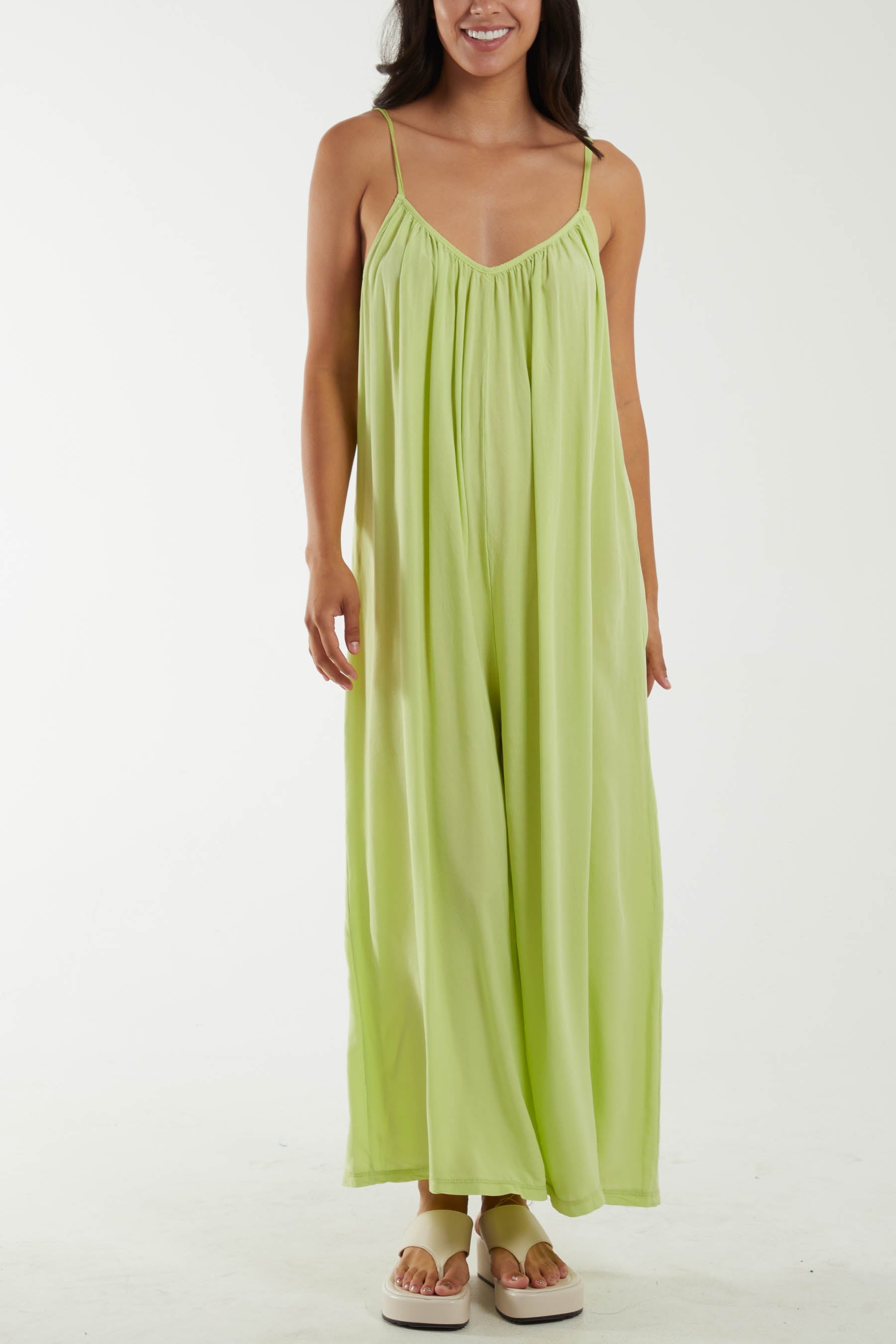 Wide Leg Strappy Jumpsuit