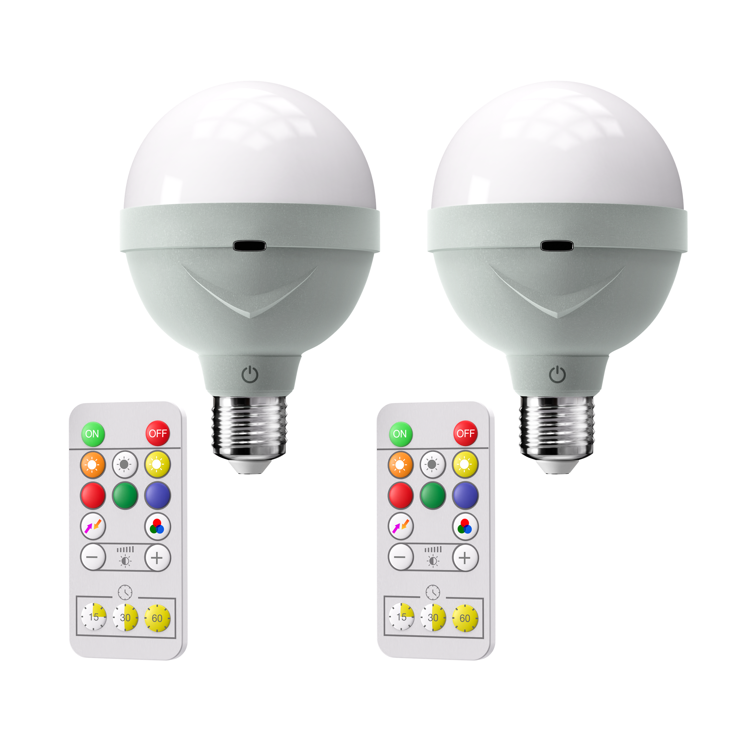 PRIDOLA WIRELESS RECHARGEABLE LIGHT BULBS (SET OF 2)