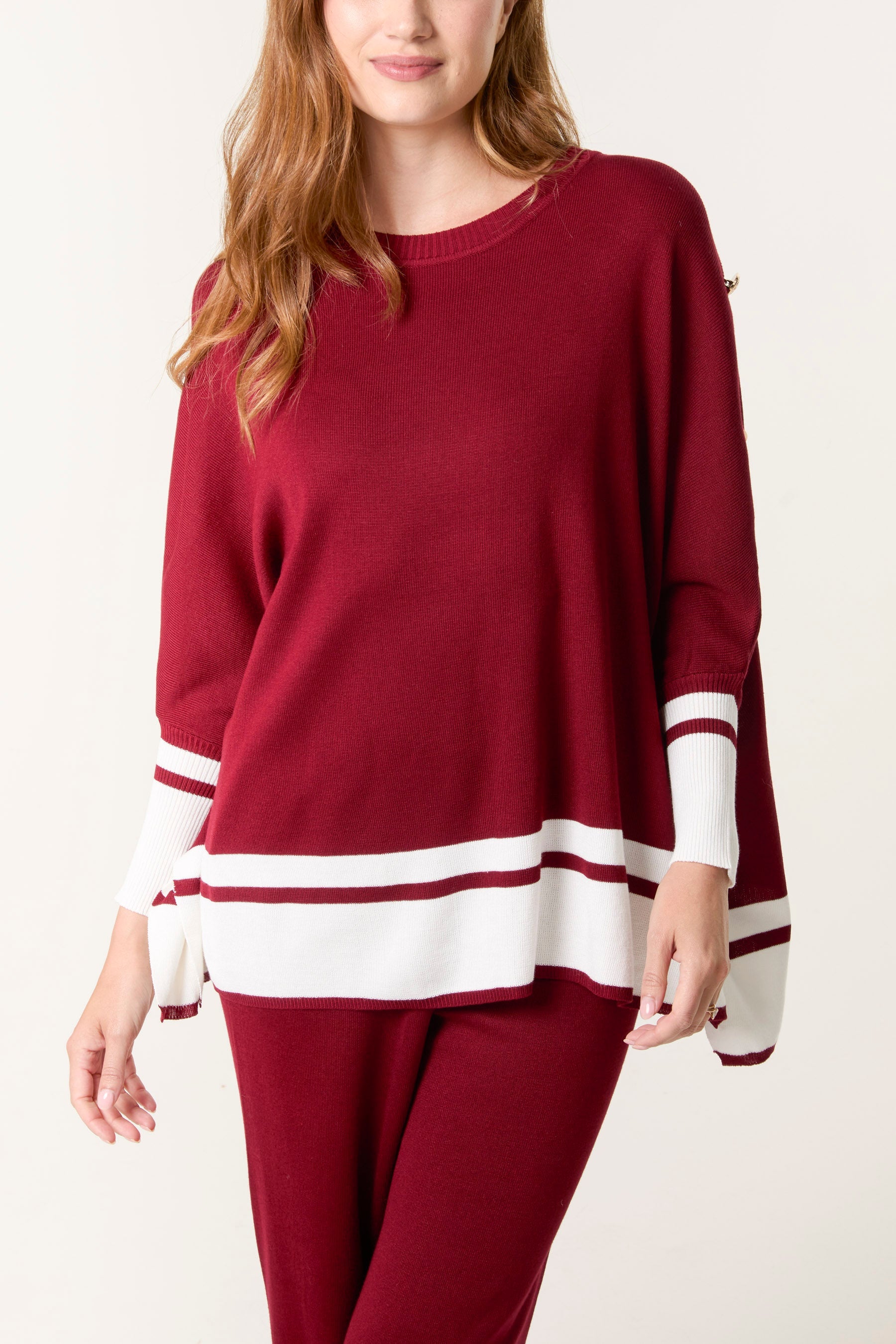 Button Sleeve Border Edge Co-Ord Set