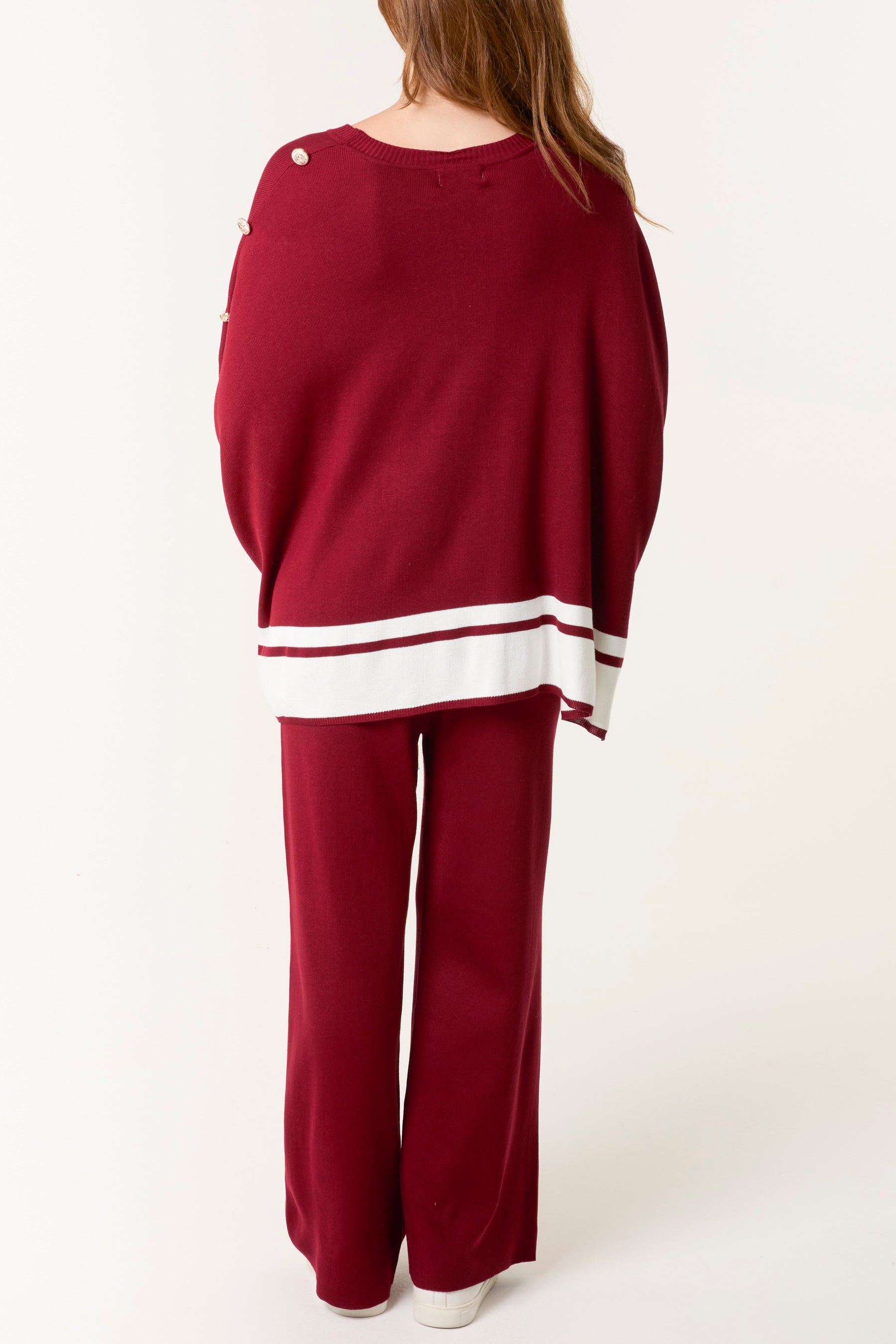 Button Sleeve Border Edge Co-Ord Set