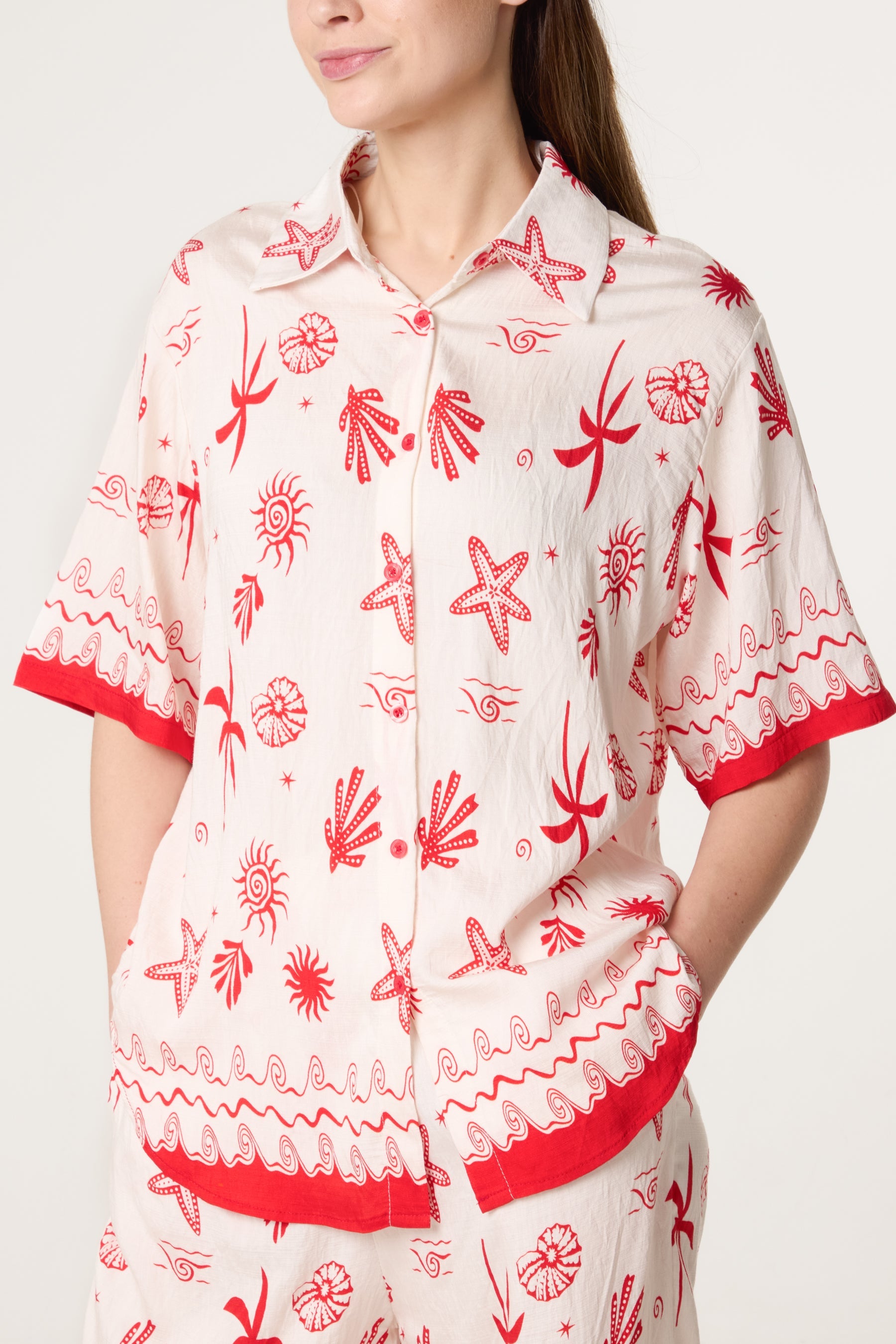 Marine Print Shirt & Trouser Co-Ord Set