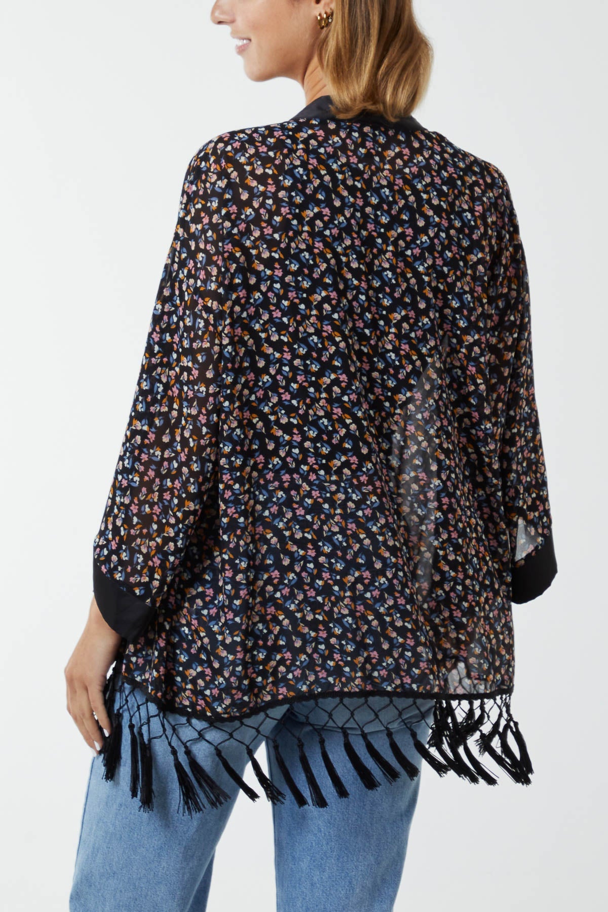 Ditsy Floral Tassel Kimono