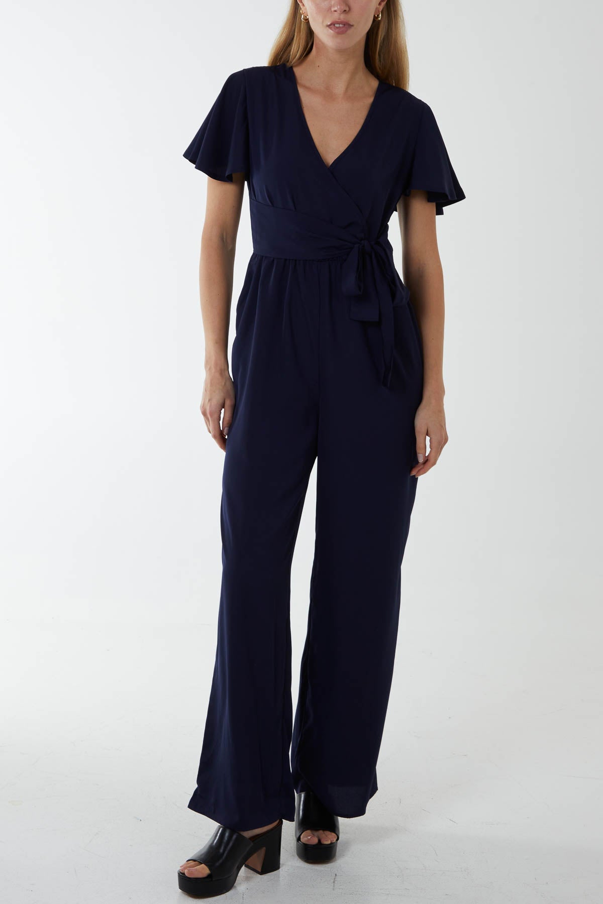 Wrap Front Side Tie Jumpsuit