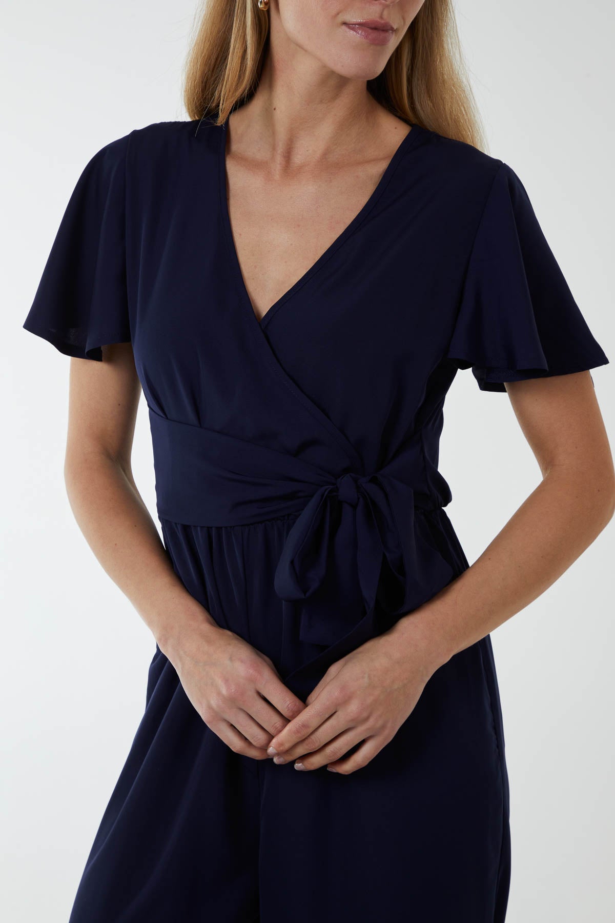 Wrap Front Side Tie Jumpsuit