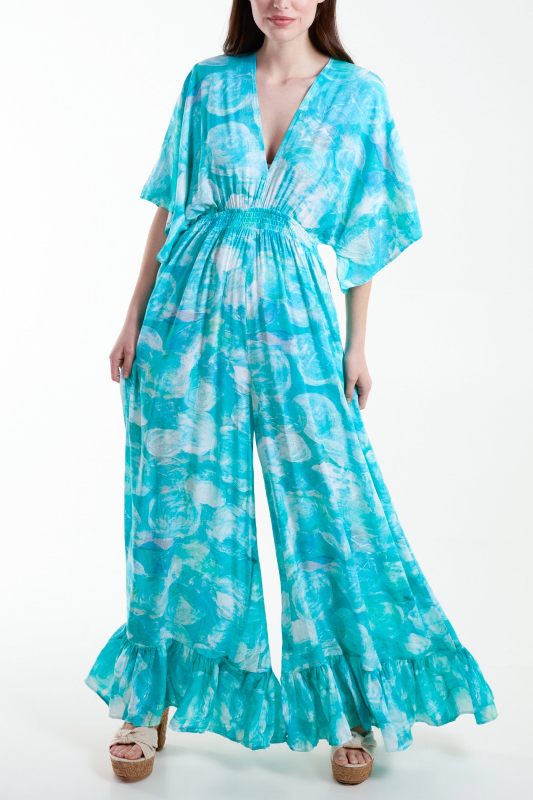 Abstract V Back & Front Jumpsuit