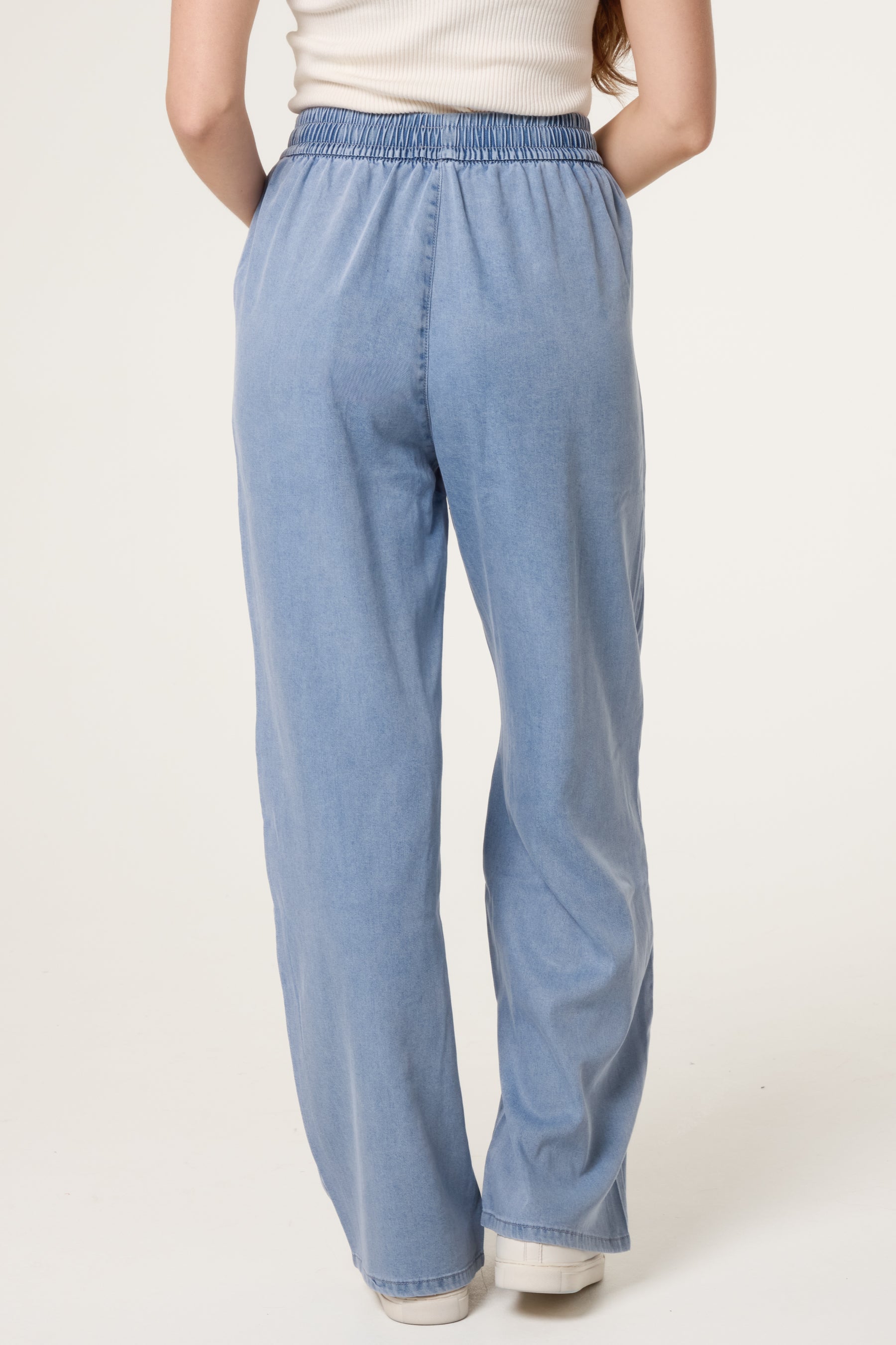 Acid Wash Elastic Waist Jeans