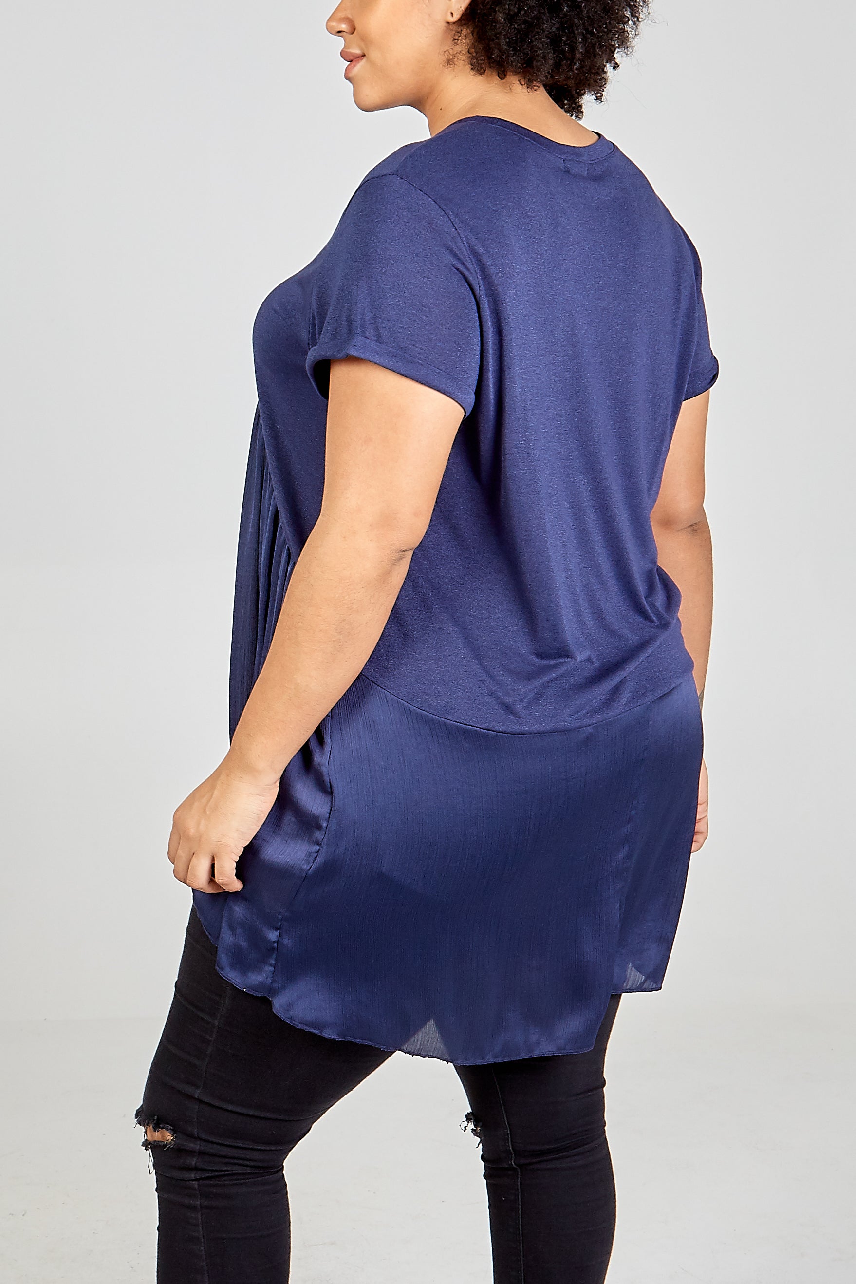 Curve Satin Insert High Low Top