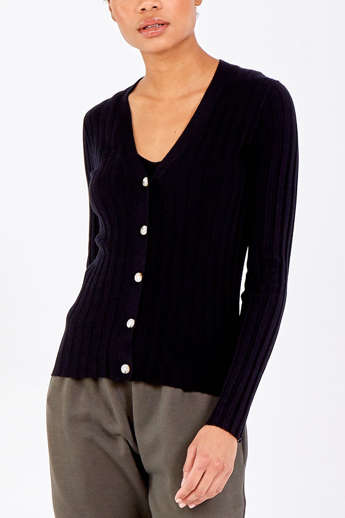 Ribbed Cardigan & Sleeveless Top Twin Set
