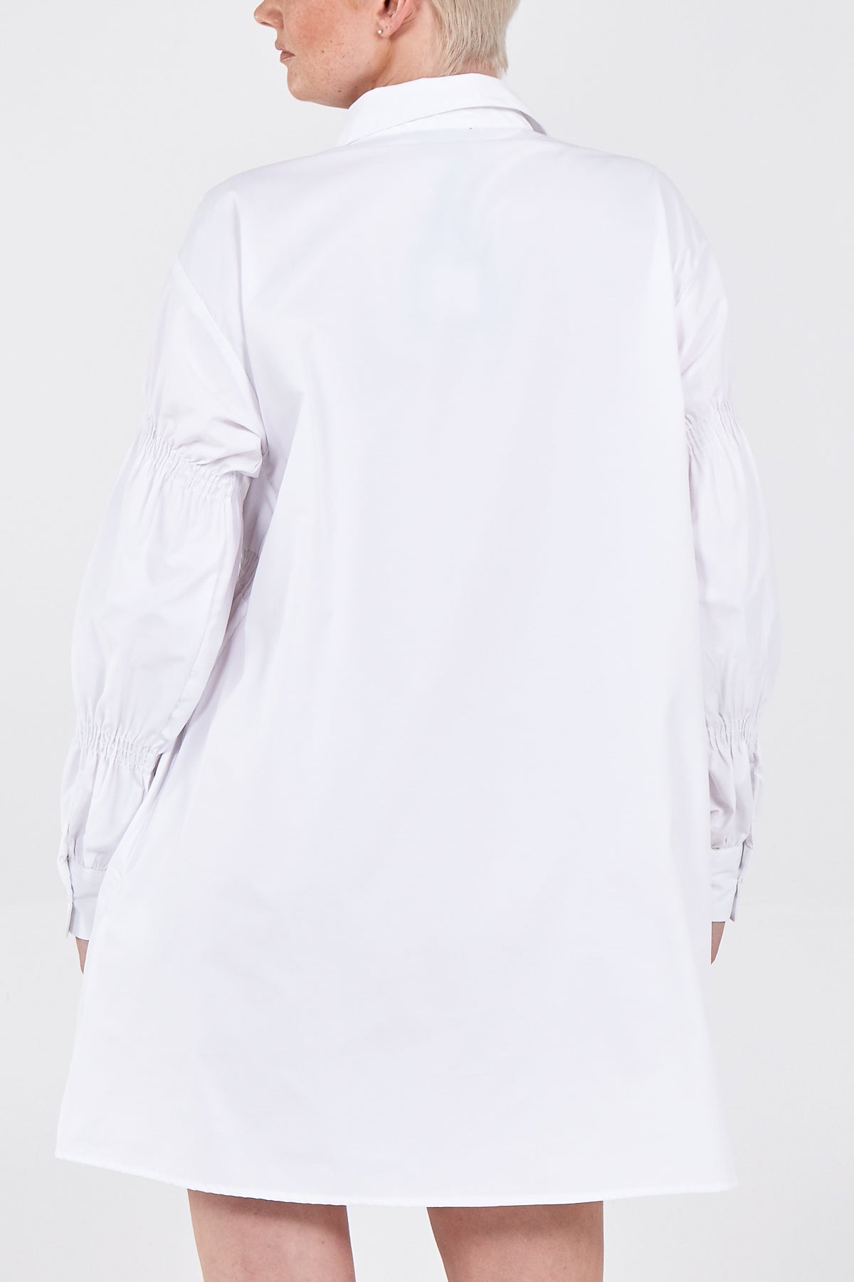 Shirred Waist Shirt Dress