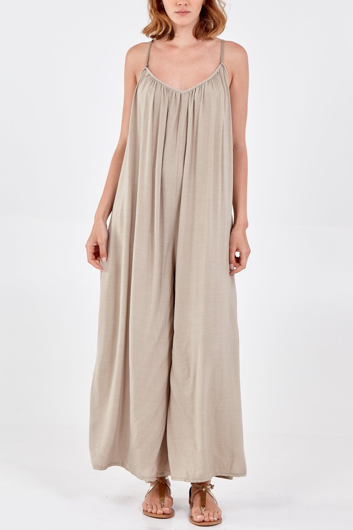 Wide Leg Strappy Jumpsuit