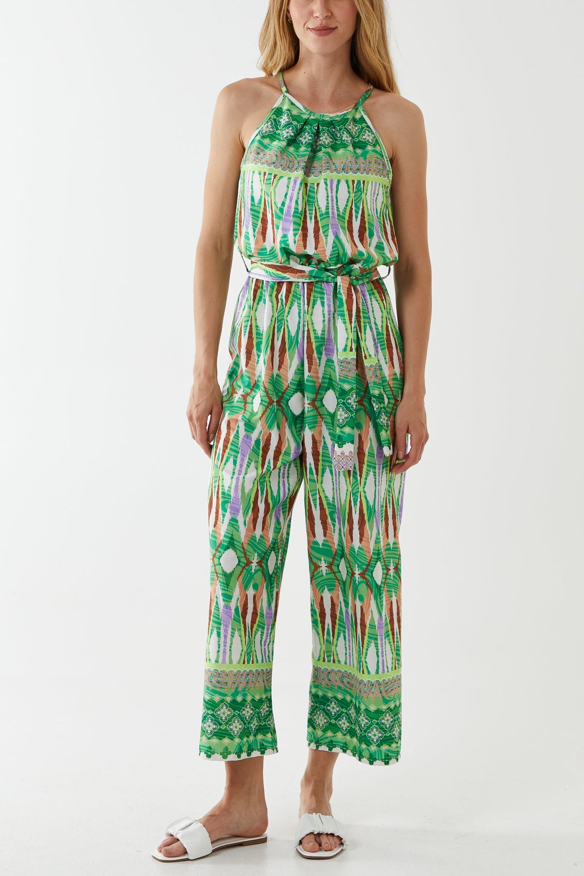 Printed Halterneck Jumpsuit
