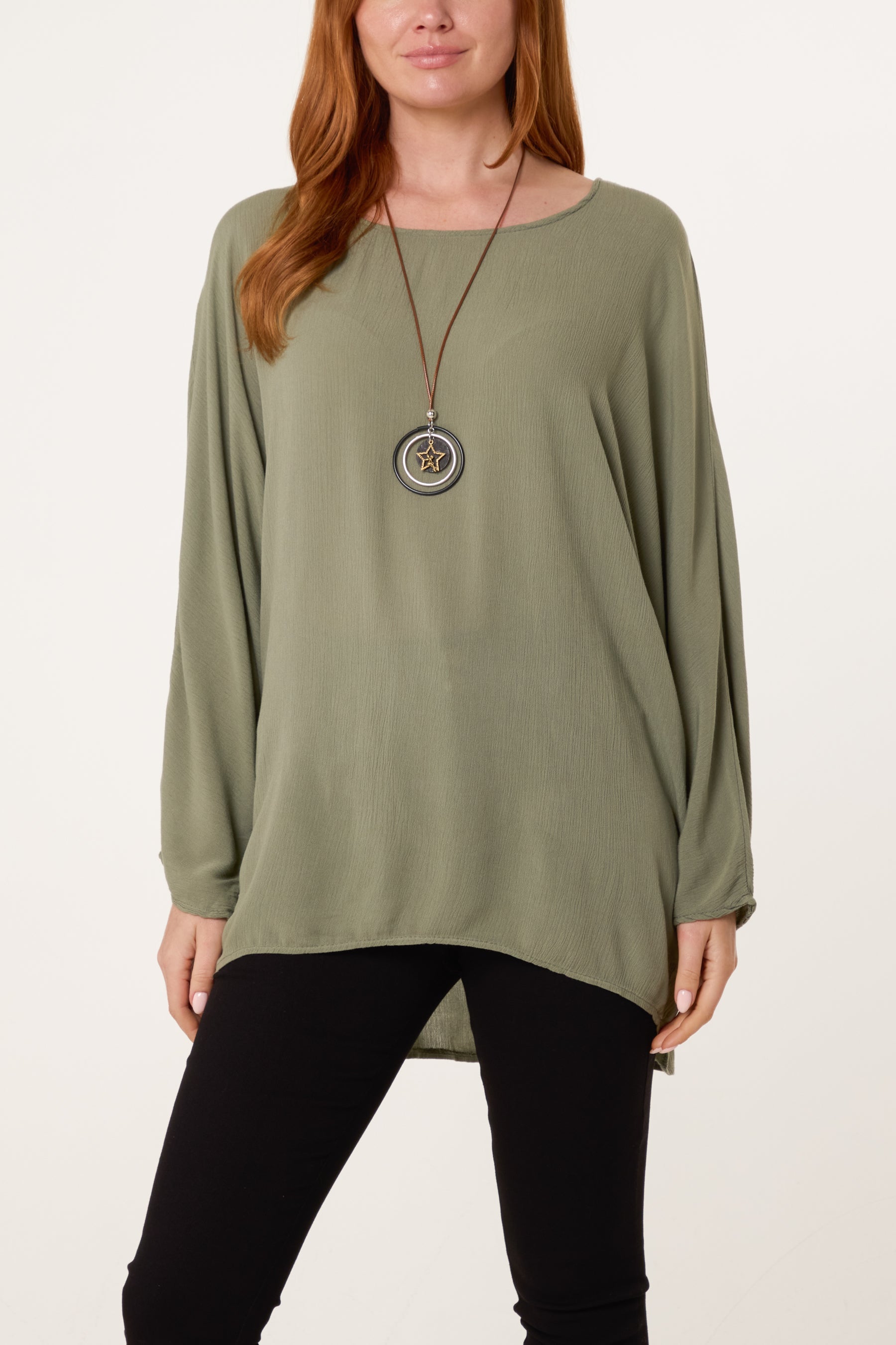 Round Neck Oversized Blouse