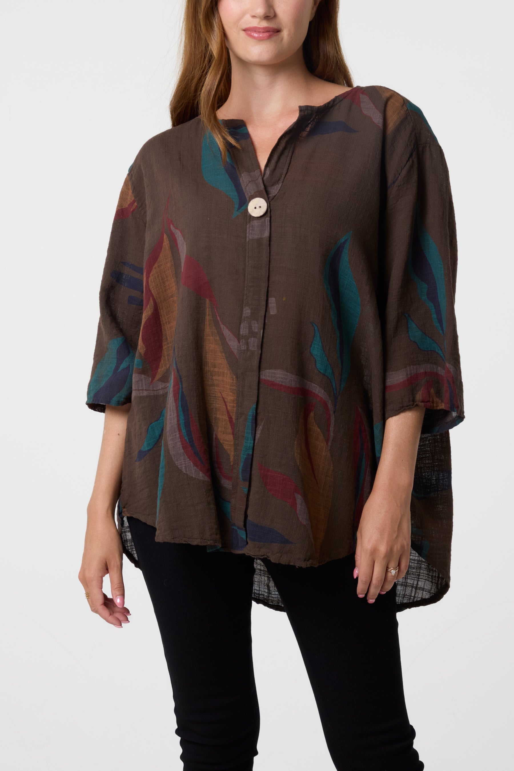 Pure Cotton Leaves Blouse