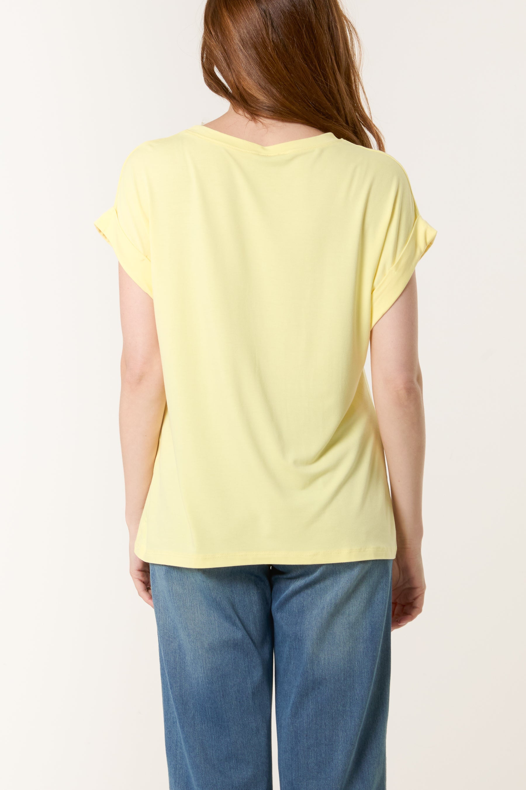 Stretchy Round Neck Short Sleeve T-Shirt