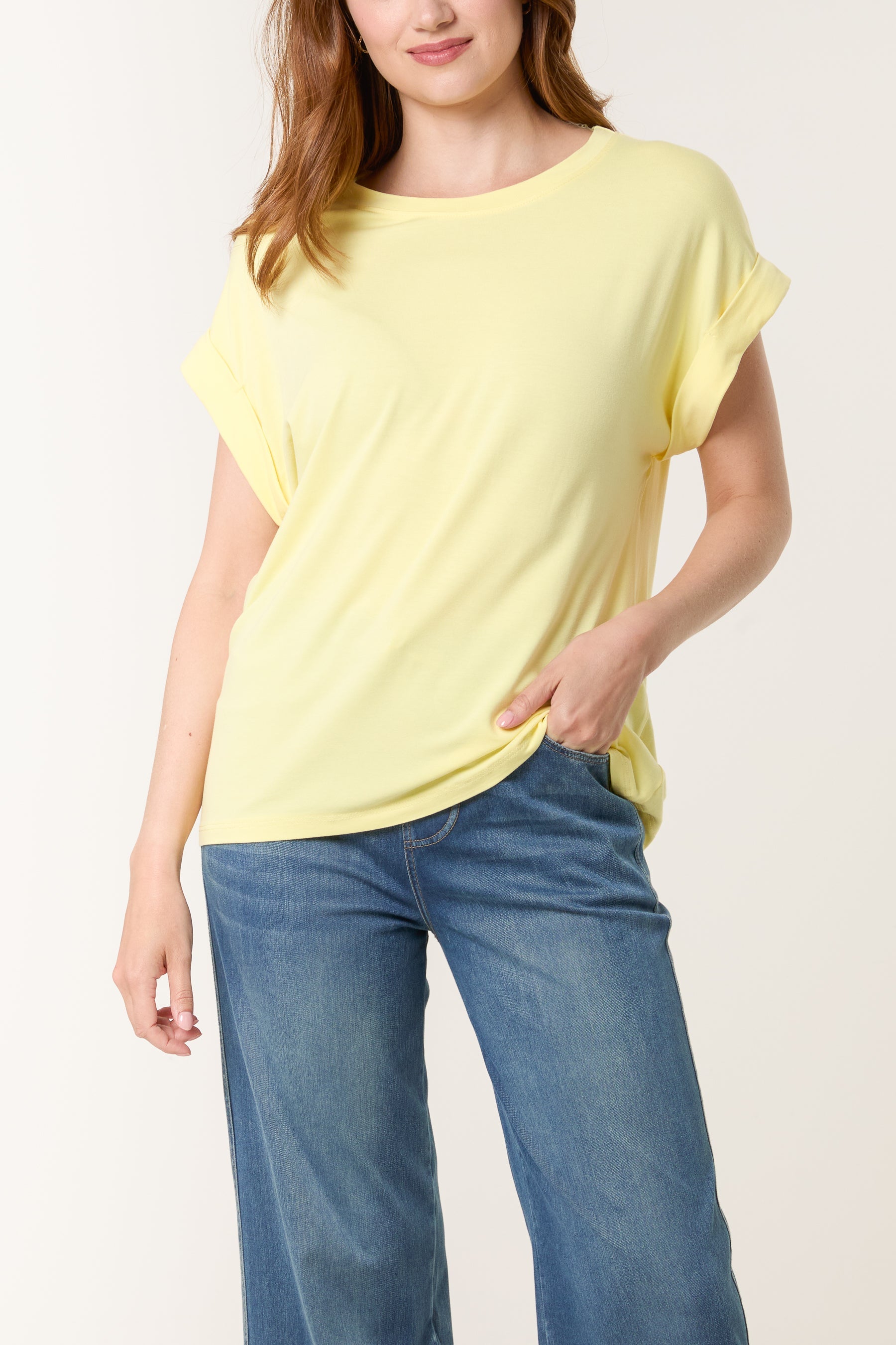 Stretchy Round Neck Short Sleeve T-Shirt