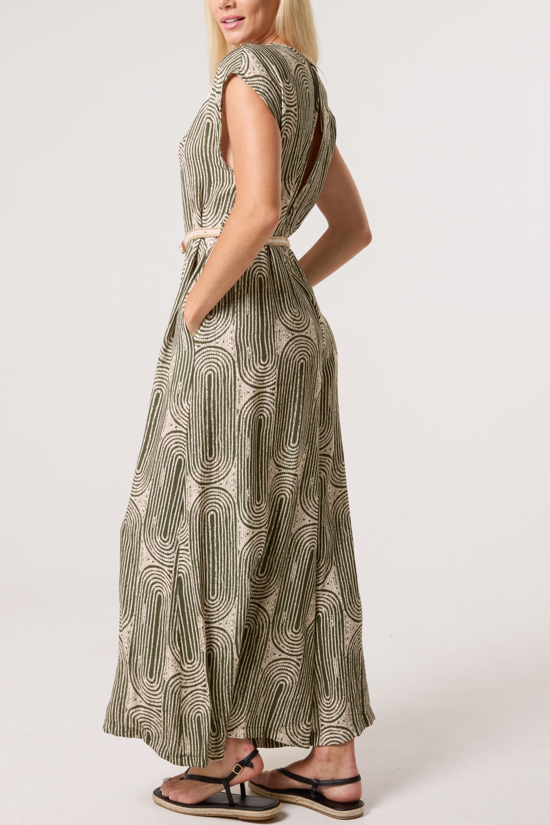 Monochrome Belted Wide Leg Jumpsuit