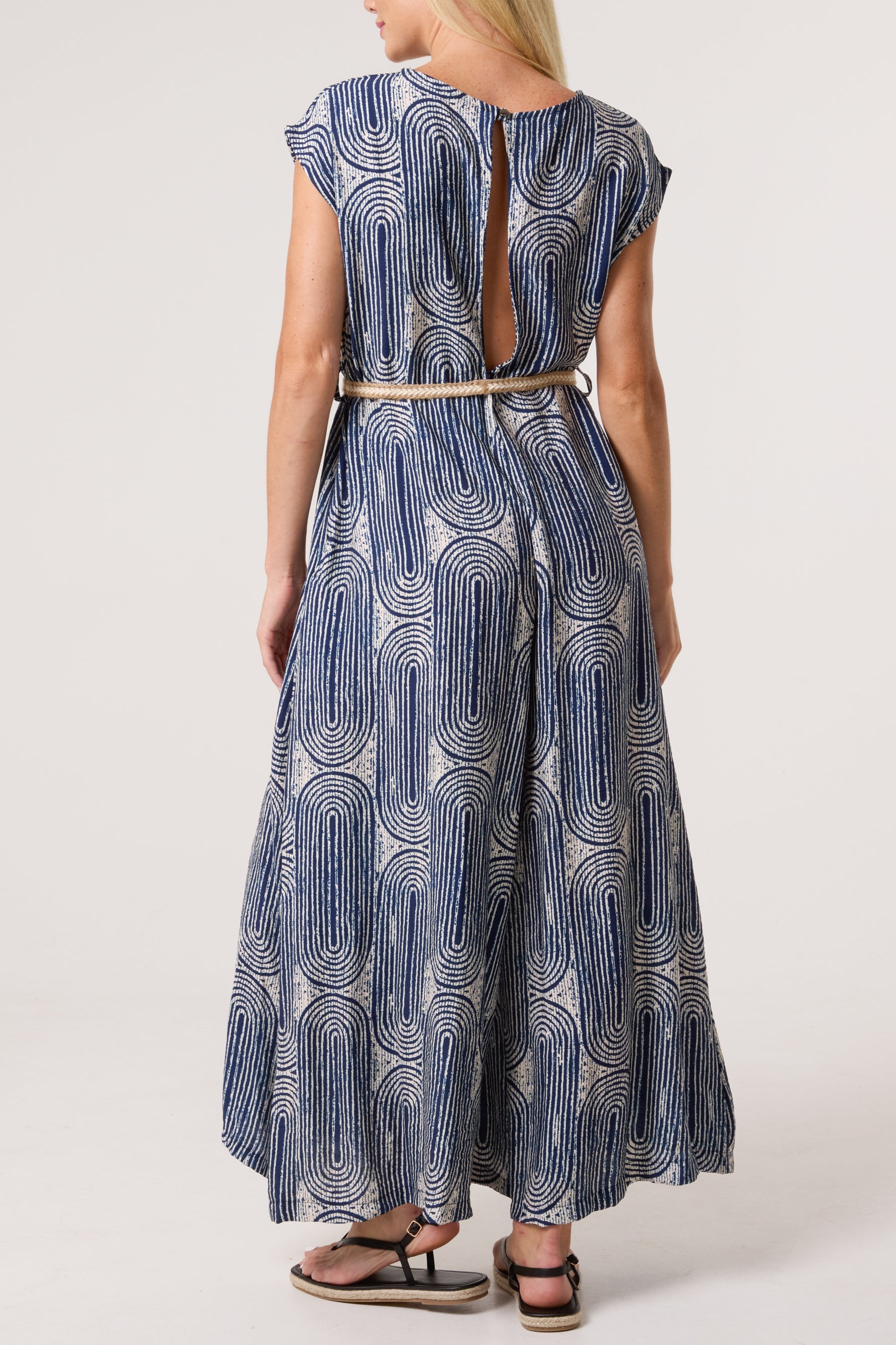 Monochrome Belted Wide Leg Jumpsuit