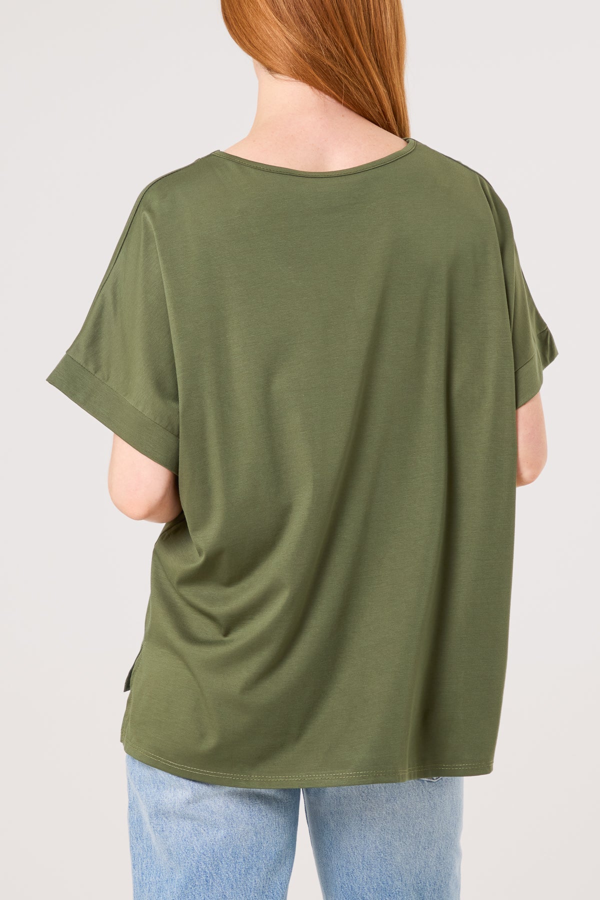 V-Neck Short Sleeve Jersey T-Shirt