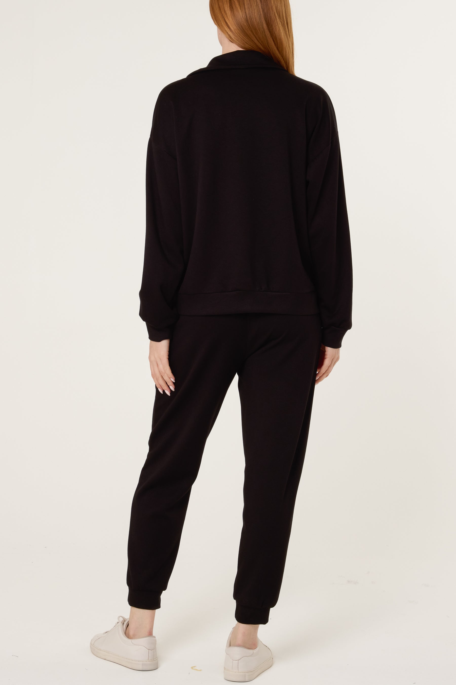 Collar V-Neck Top & Trouser Sweat Set