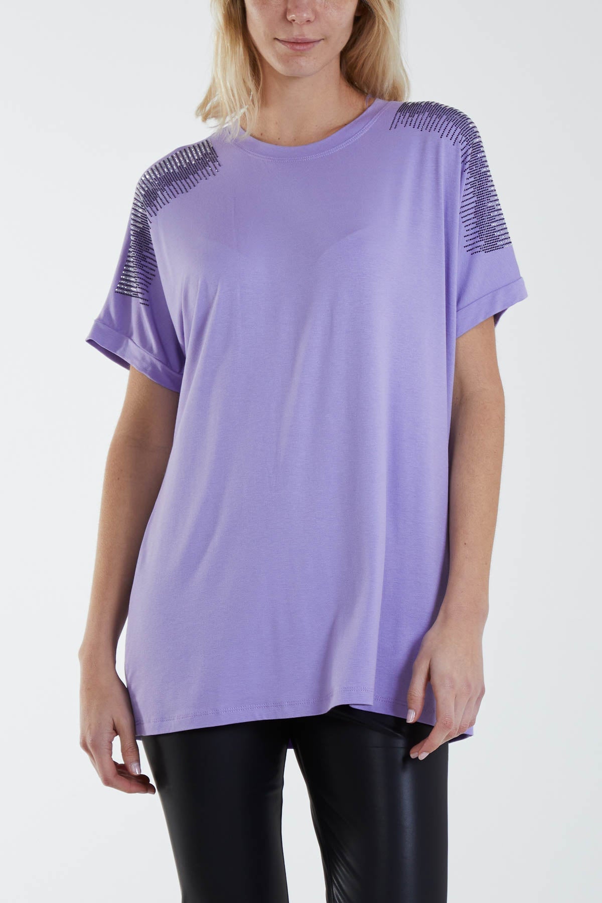 Scatter Sleeve Diamante T-Shirt
