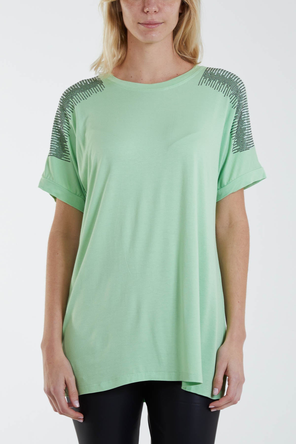 Scatter Sleeve Diamante T-Shirt