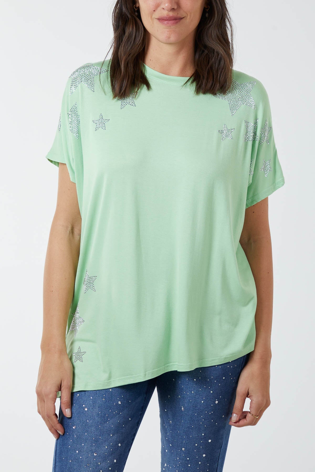 Asymmetric Diamante Star Top