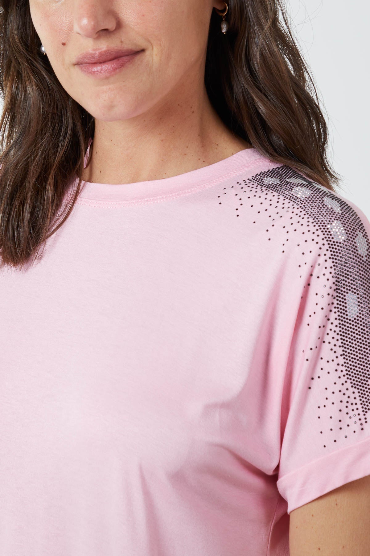 Diamante Shoulder Trim Detail T-Shirt