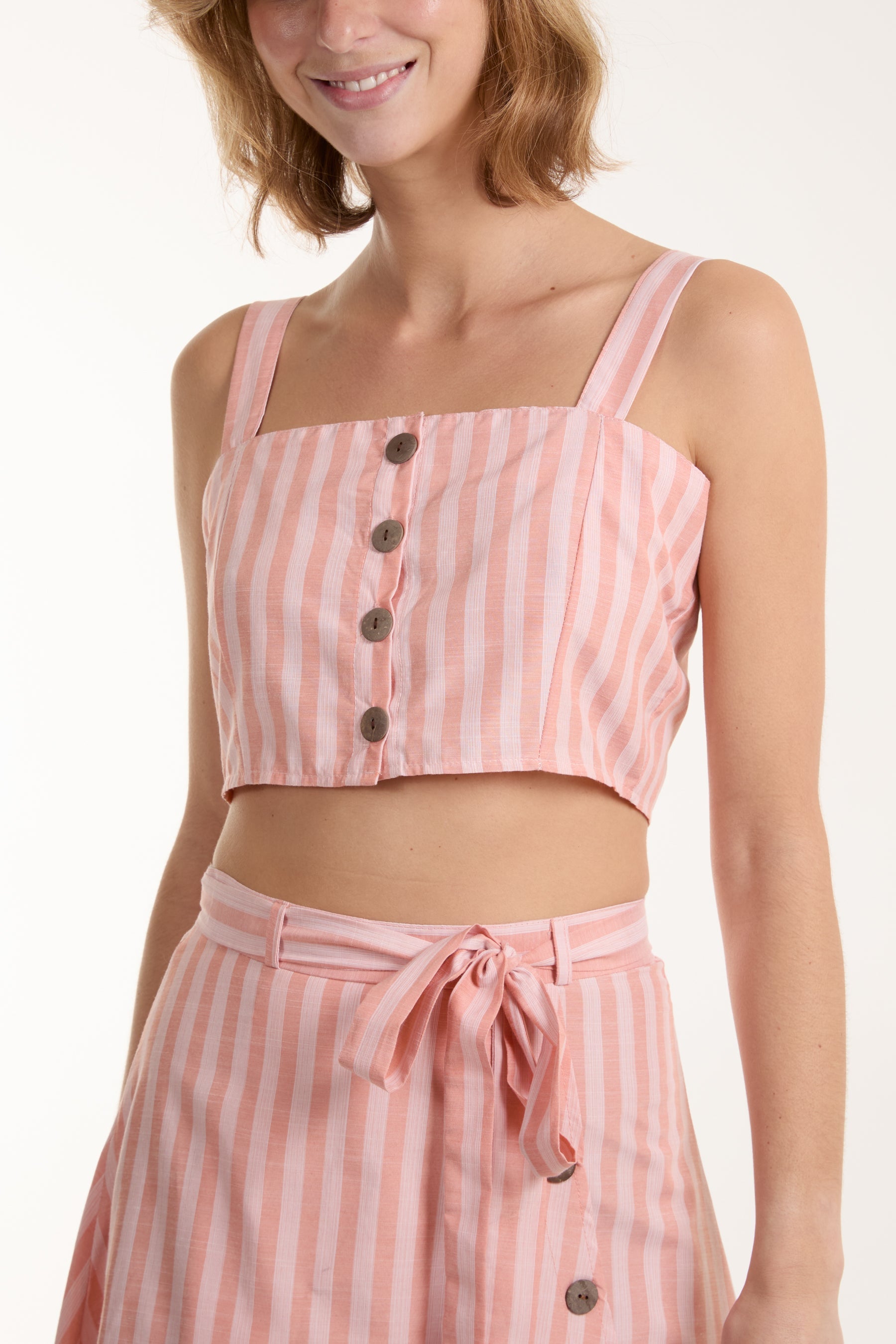 Asymetric Button Through Skirt and Top Set