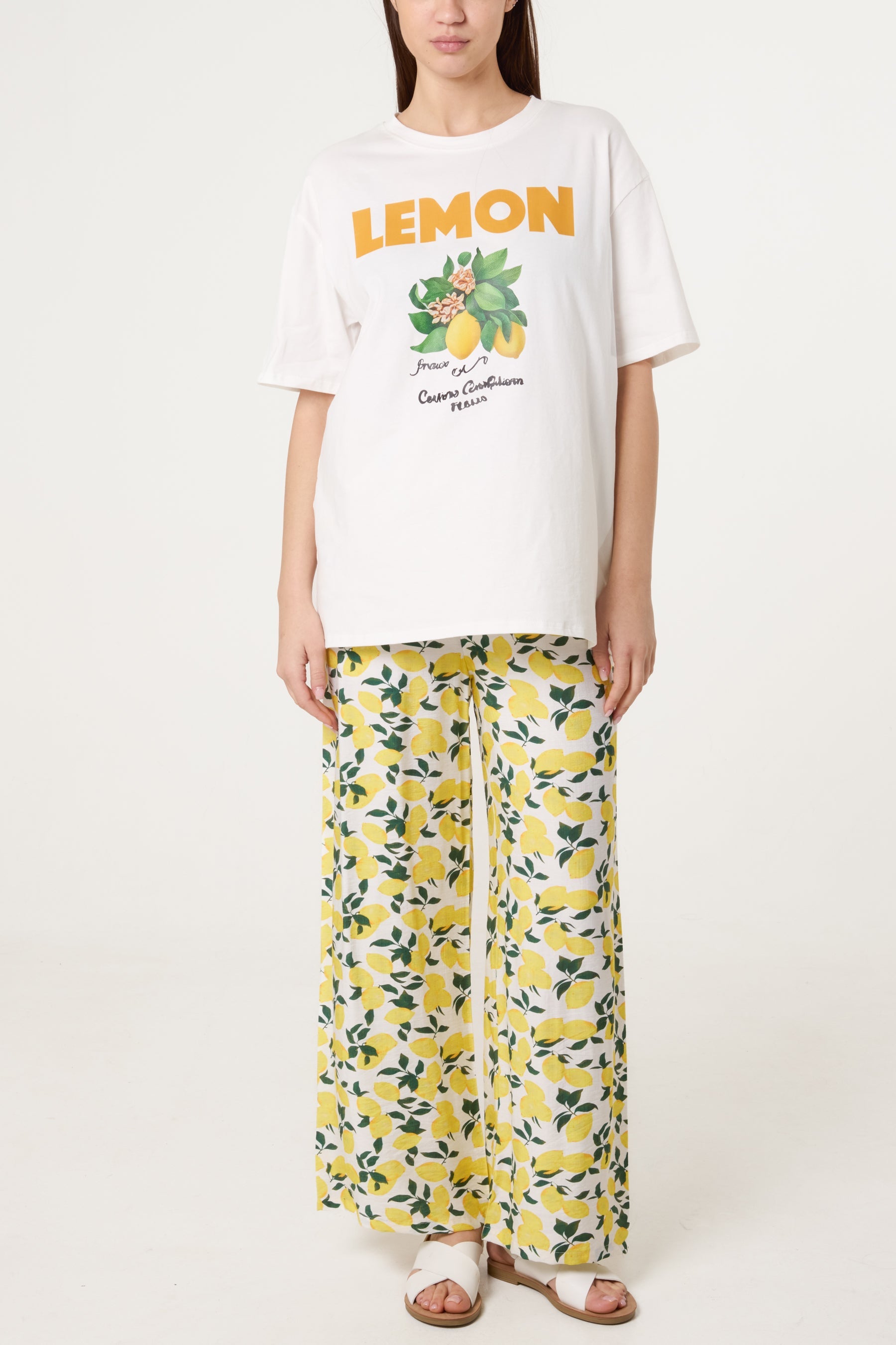 Lemon Graphic T-Shirt & Trousers Set
