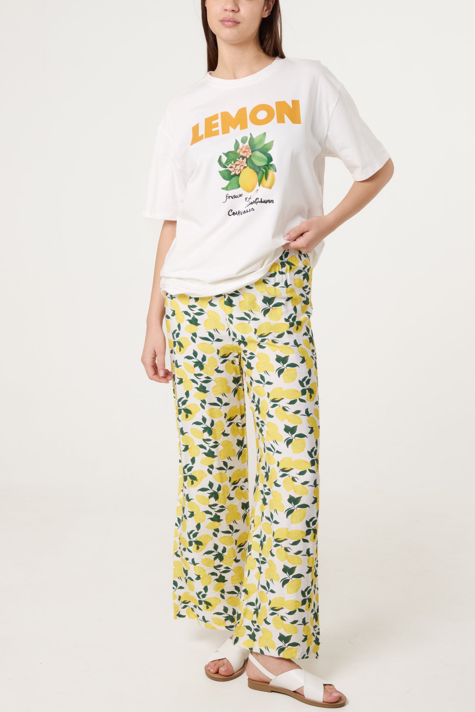 Lemon Graphic T-Shirt & Trousers Set