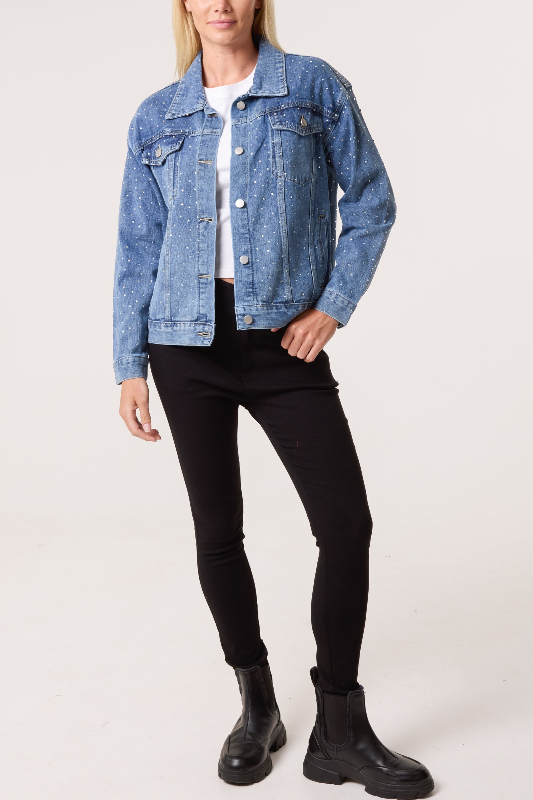 Diamante Embellished Denim Jacket