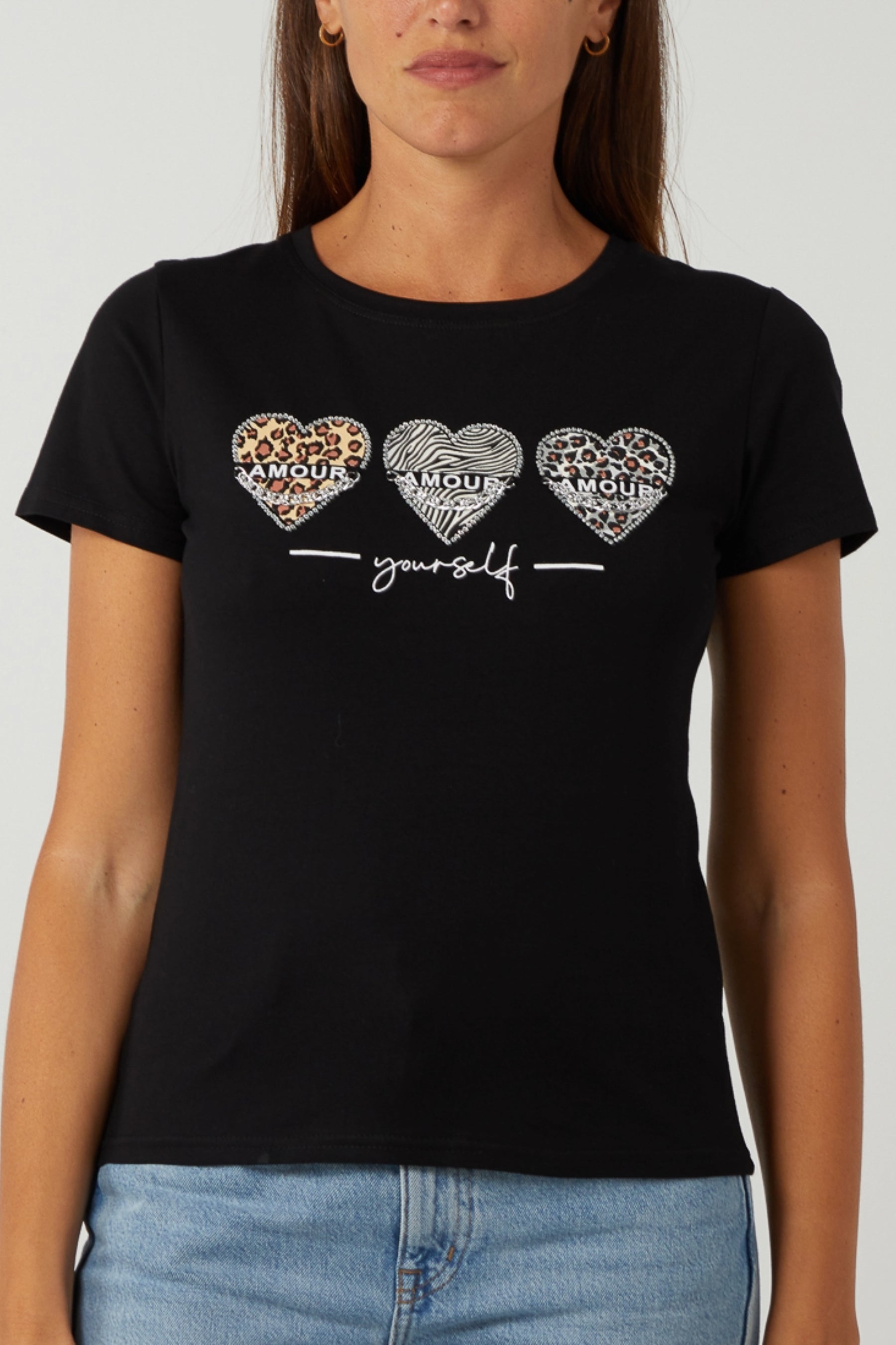 Amour Hearts Print T-Shirt