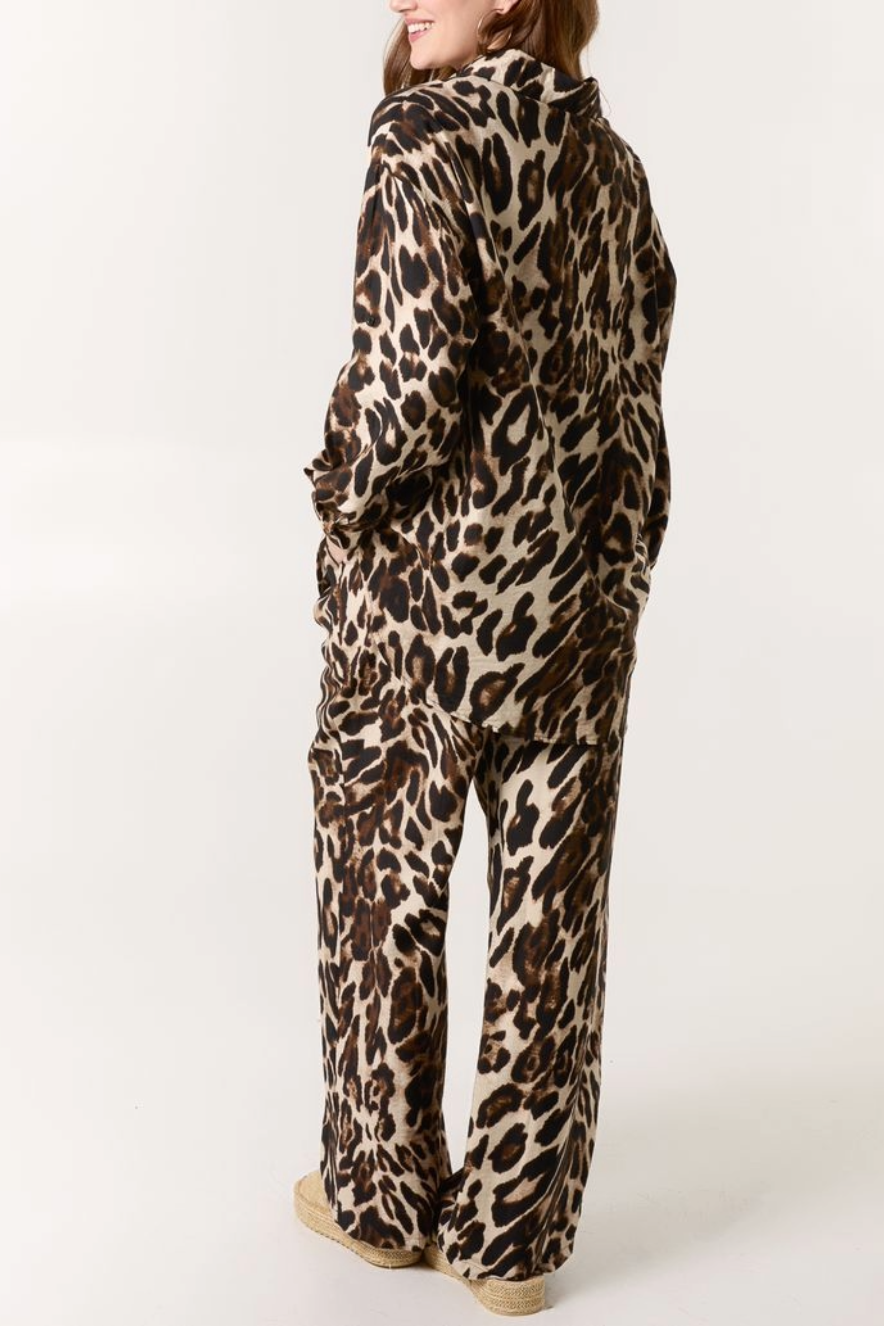 Leopard Print Shirt & Trouser Co-Ord Set