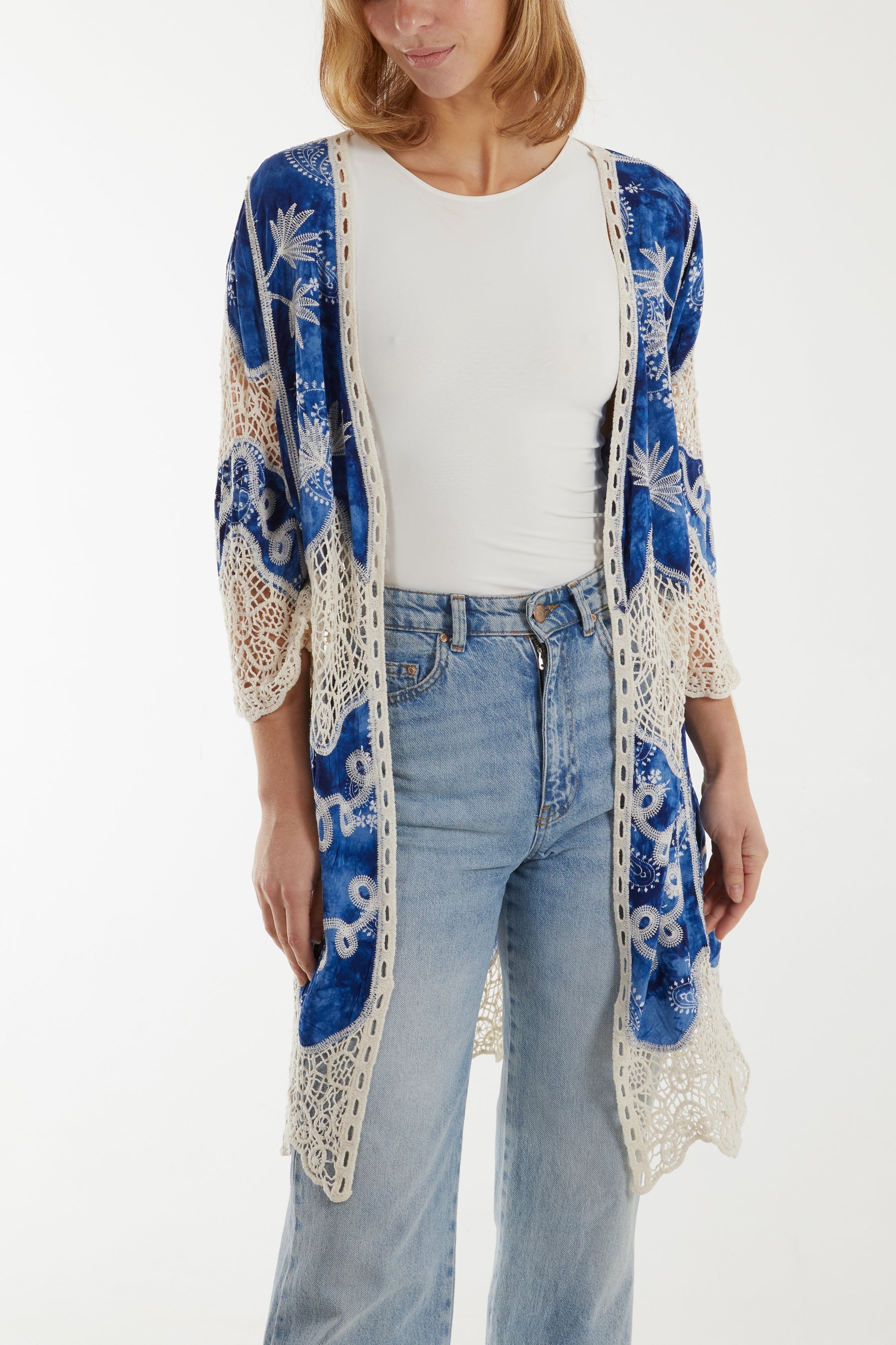Lace Crochet Detail Kimono