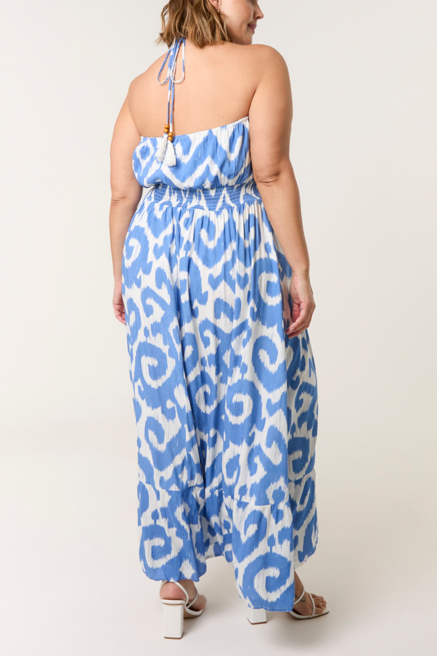 Curve Bandeau Shirred Waist Maxi Dress