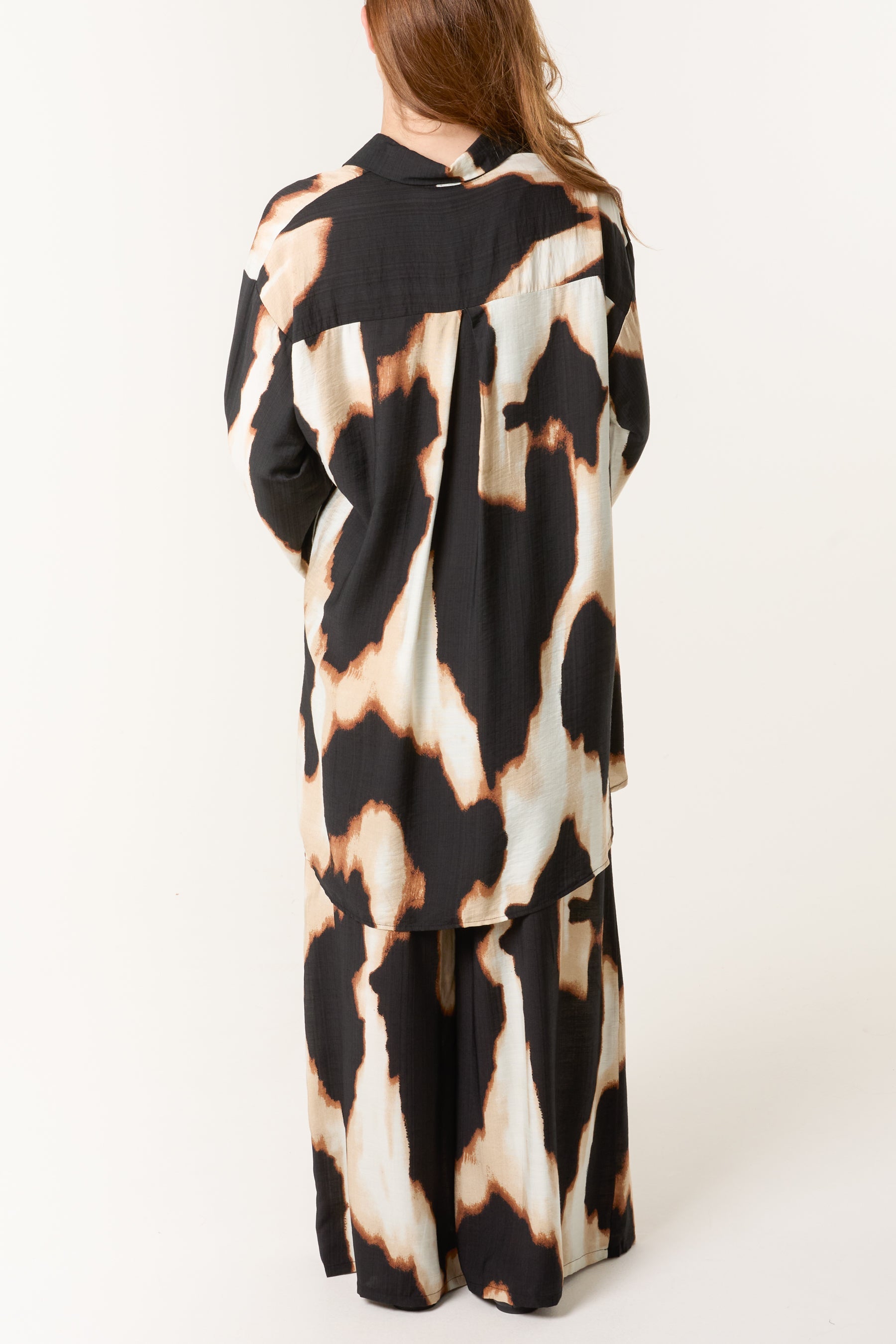 Relaxed Abstract Burnt Print Co-Ord Set