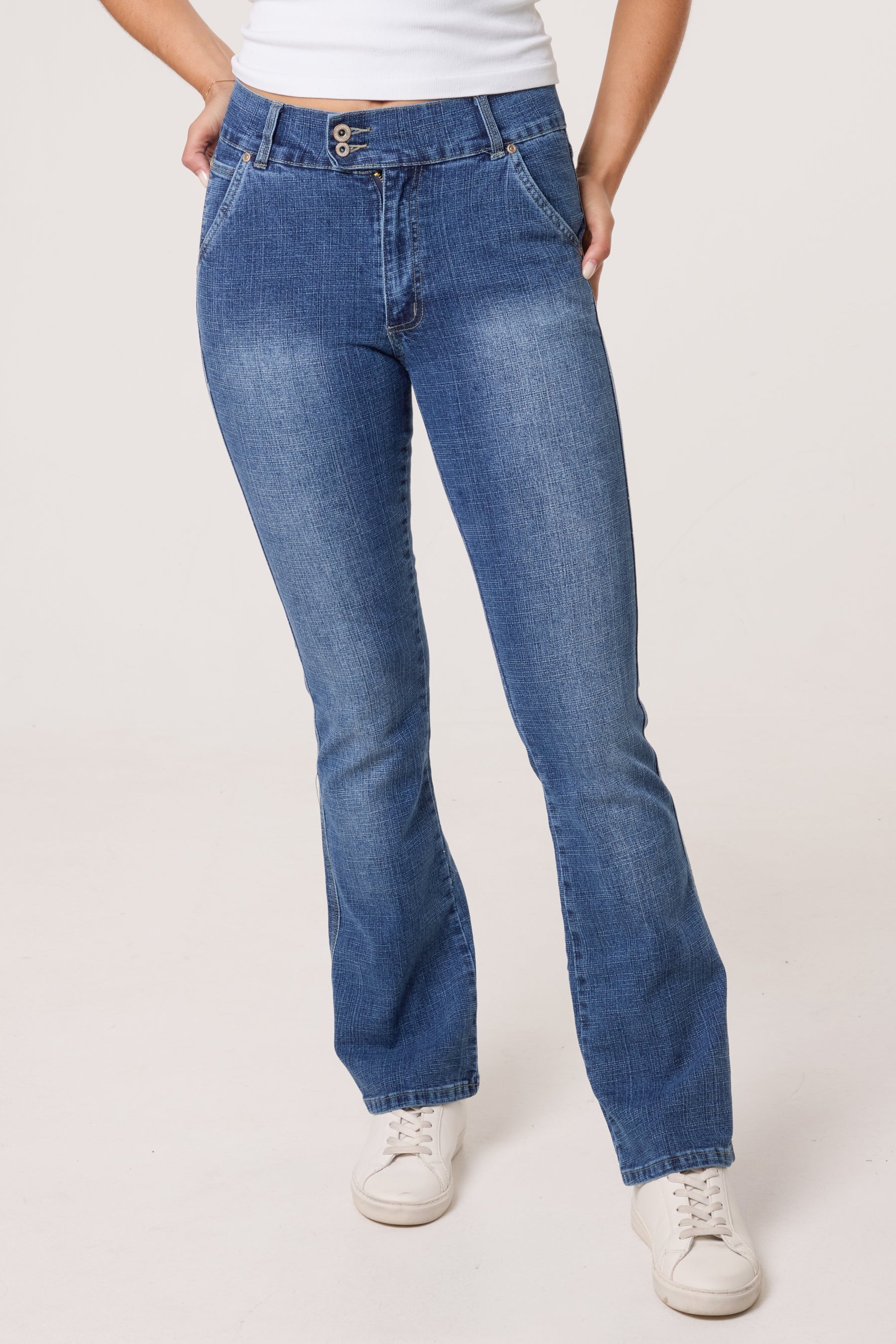 Double Button Waistband Jeans