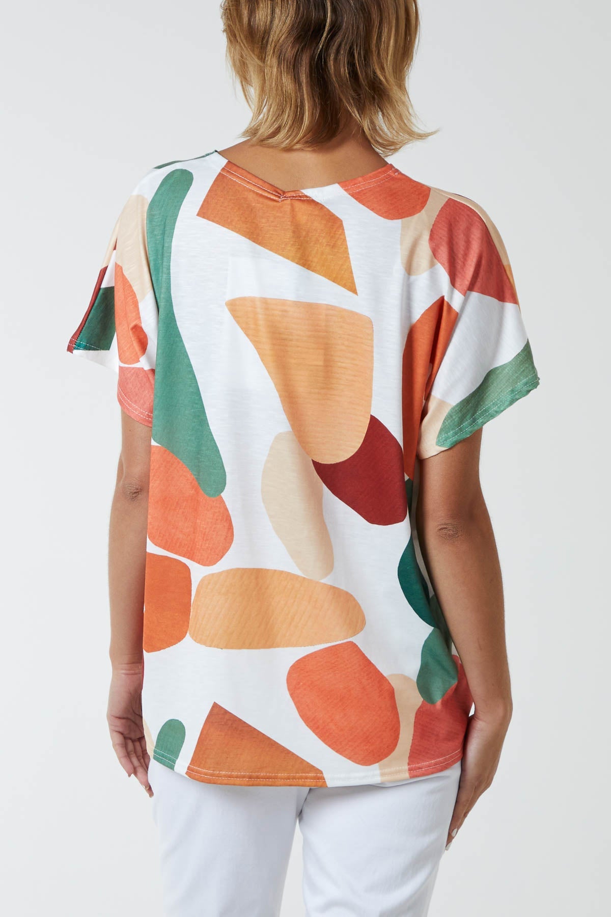 Abstract Geometric Print Tee