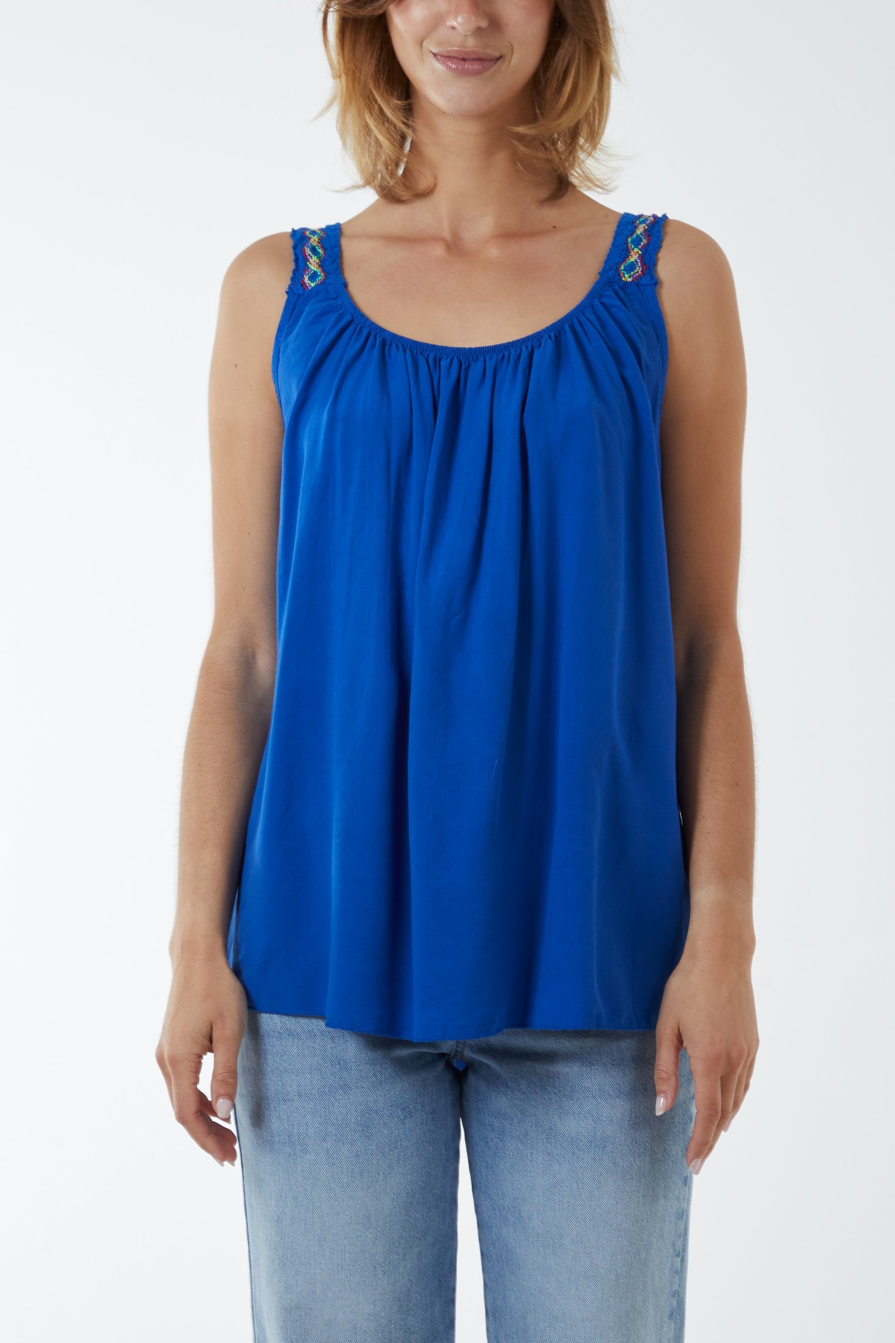 Sleeveless Top with Crochet Detail