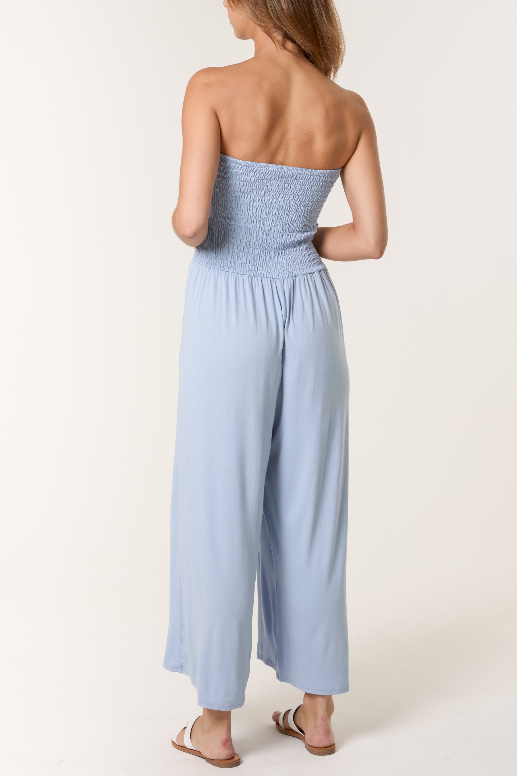 Bandeau Shirred Jumpsuit