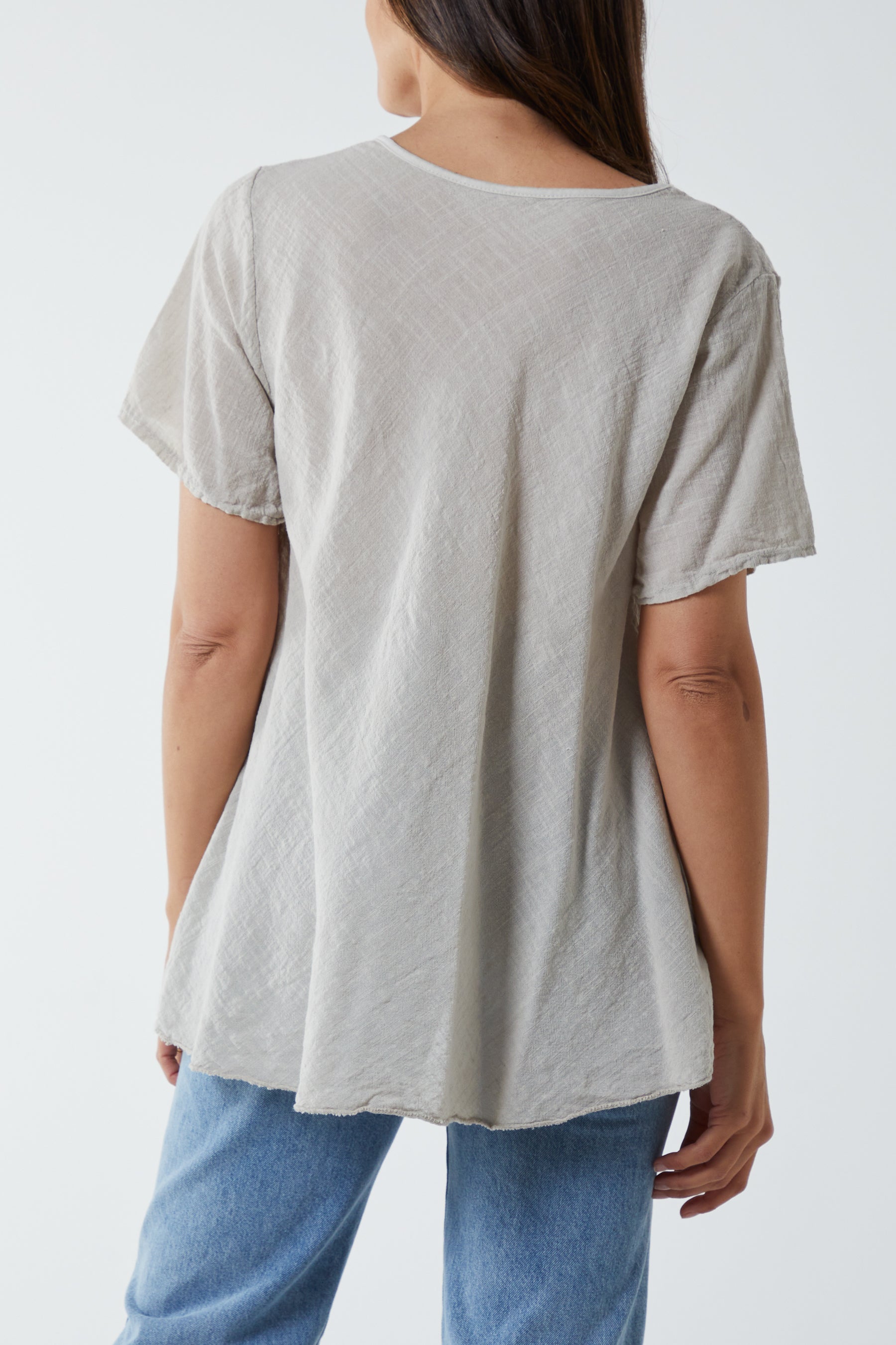Round Neck Short Sleeve Cotton T-Shirt