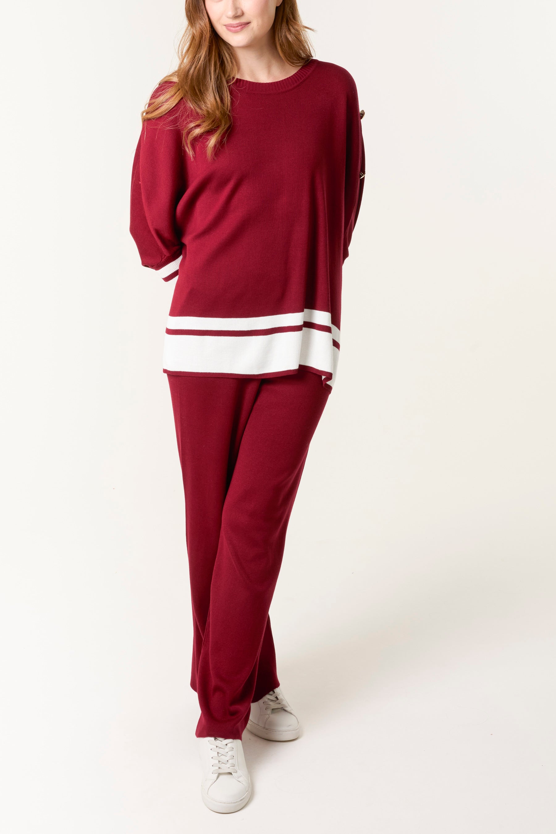 Button Sleeve Border Edge Co-Ord Set