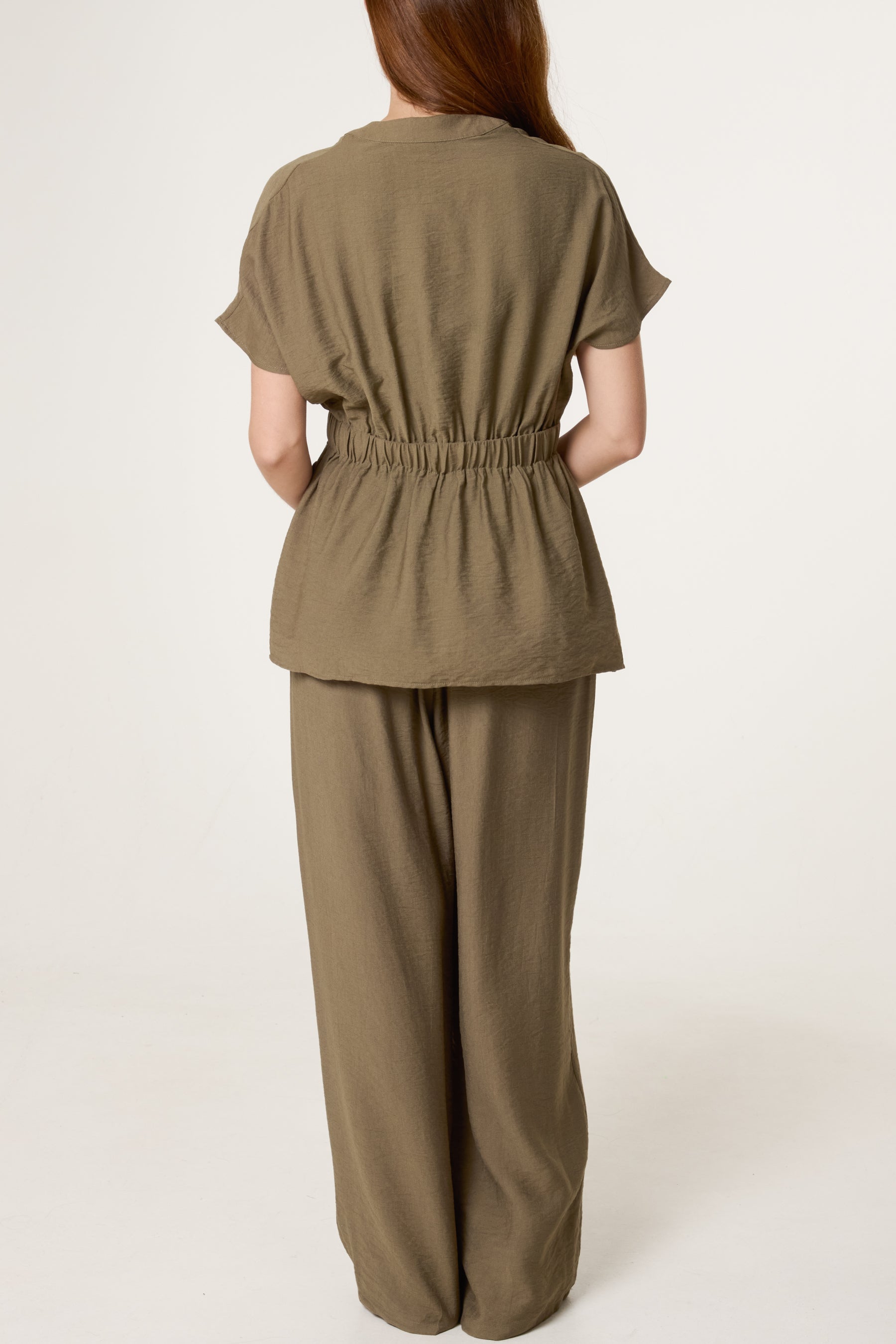 Belted Short Sleeve Shirt & Trouser Co-Ord