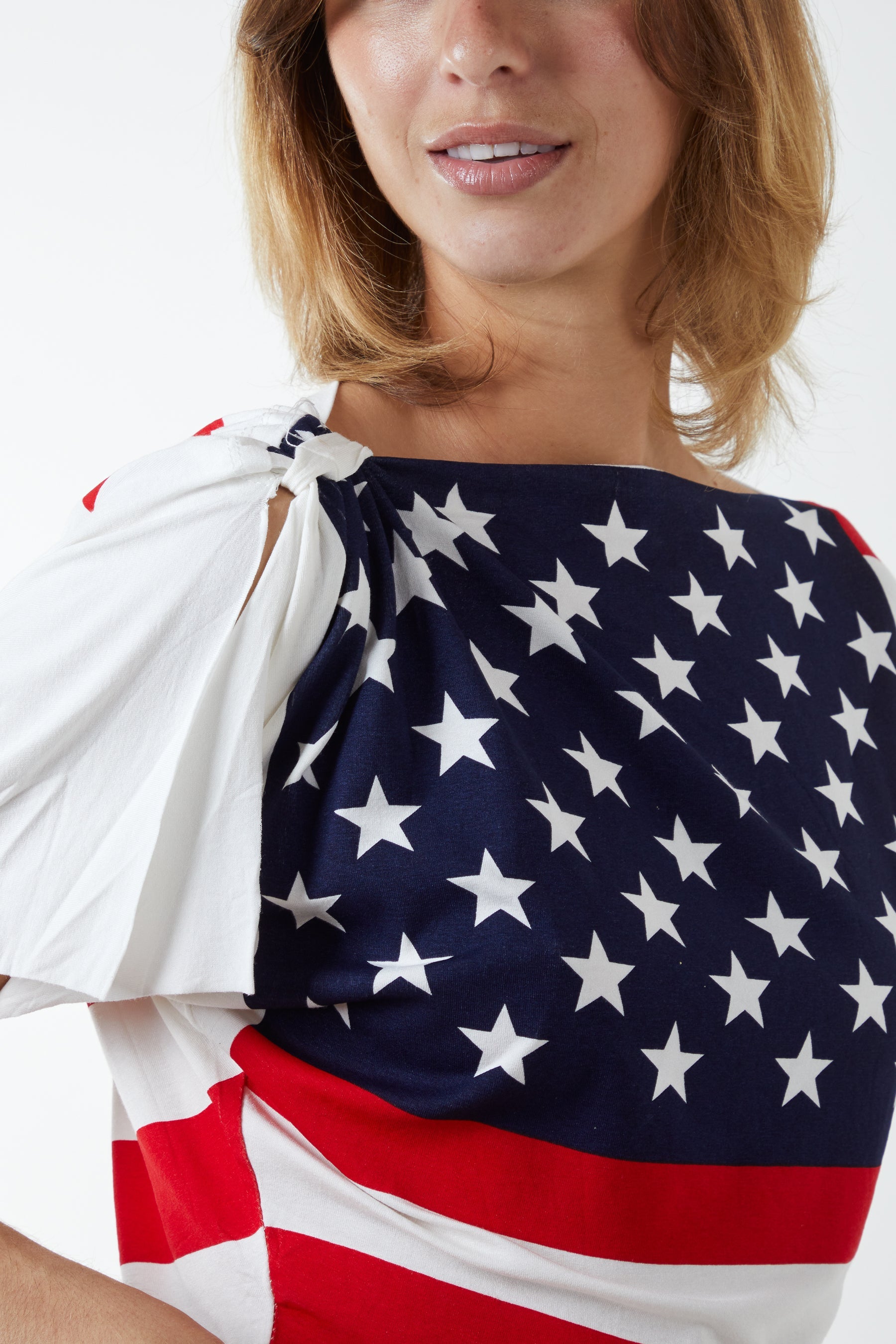 USA Crew Neck Tie Side Top