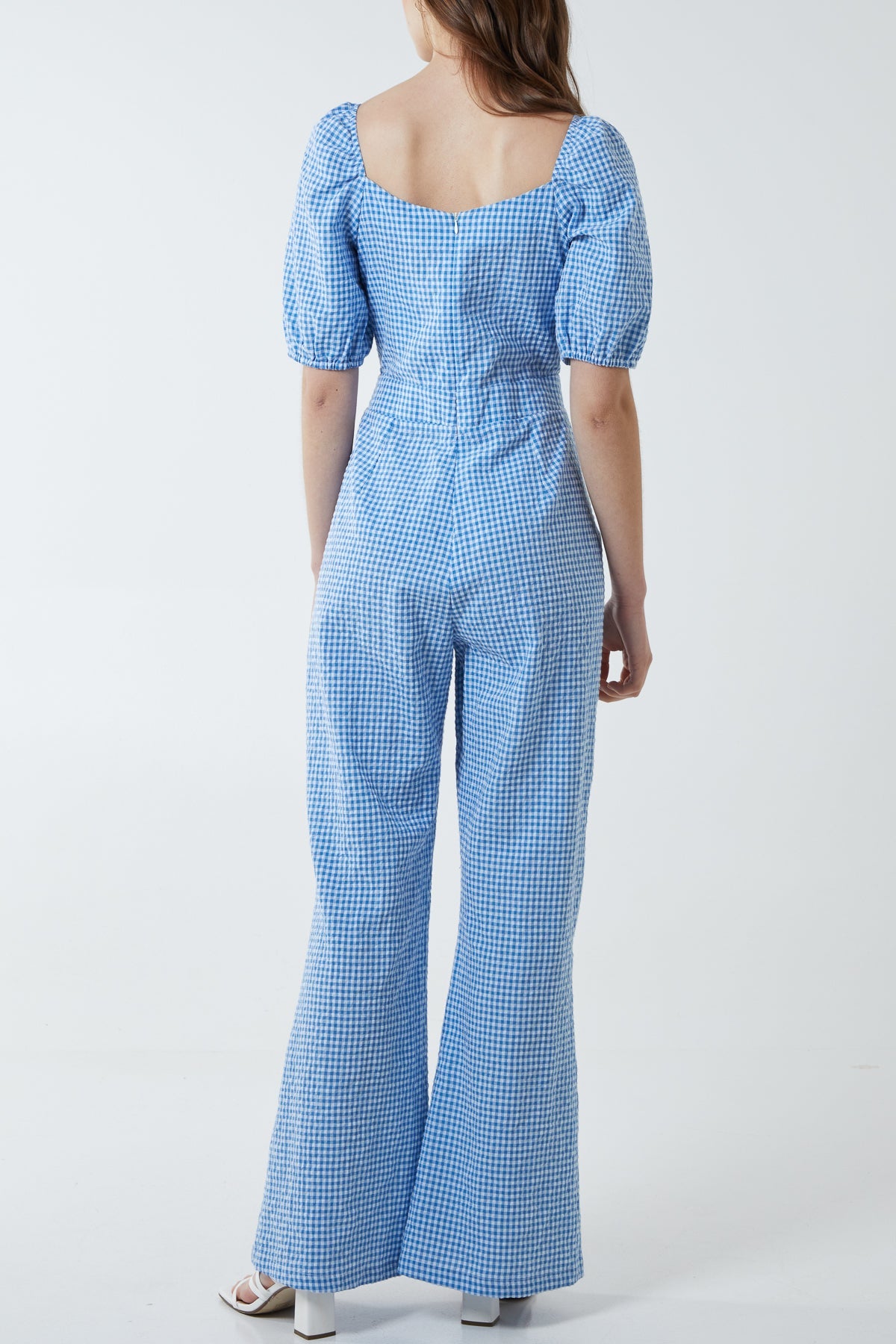 Vichy Gingham Tie Front Jumpsuit