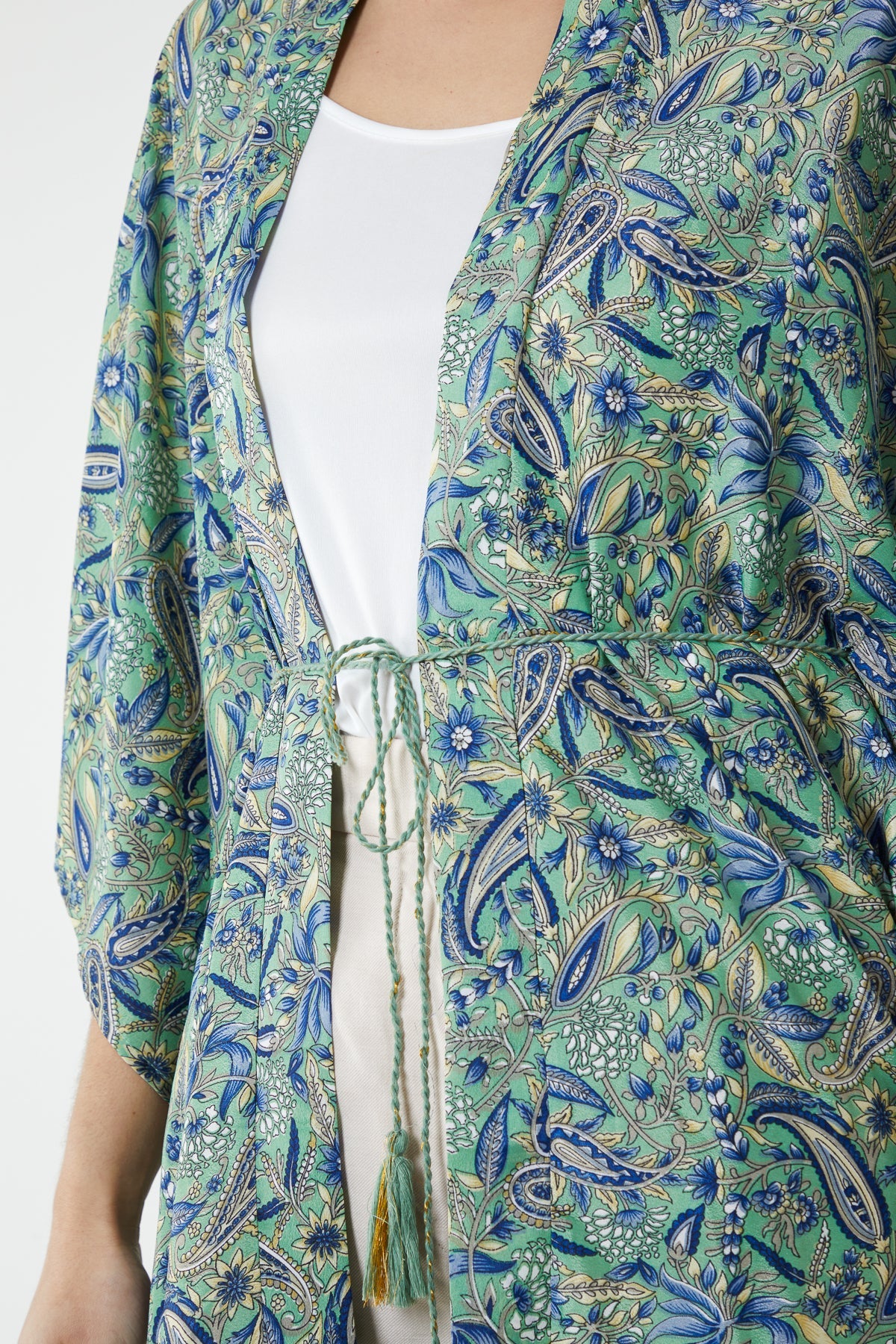 Paisley Tassle Tie Kimono