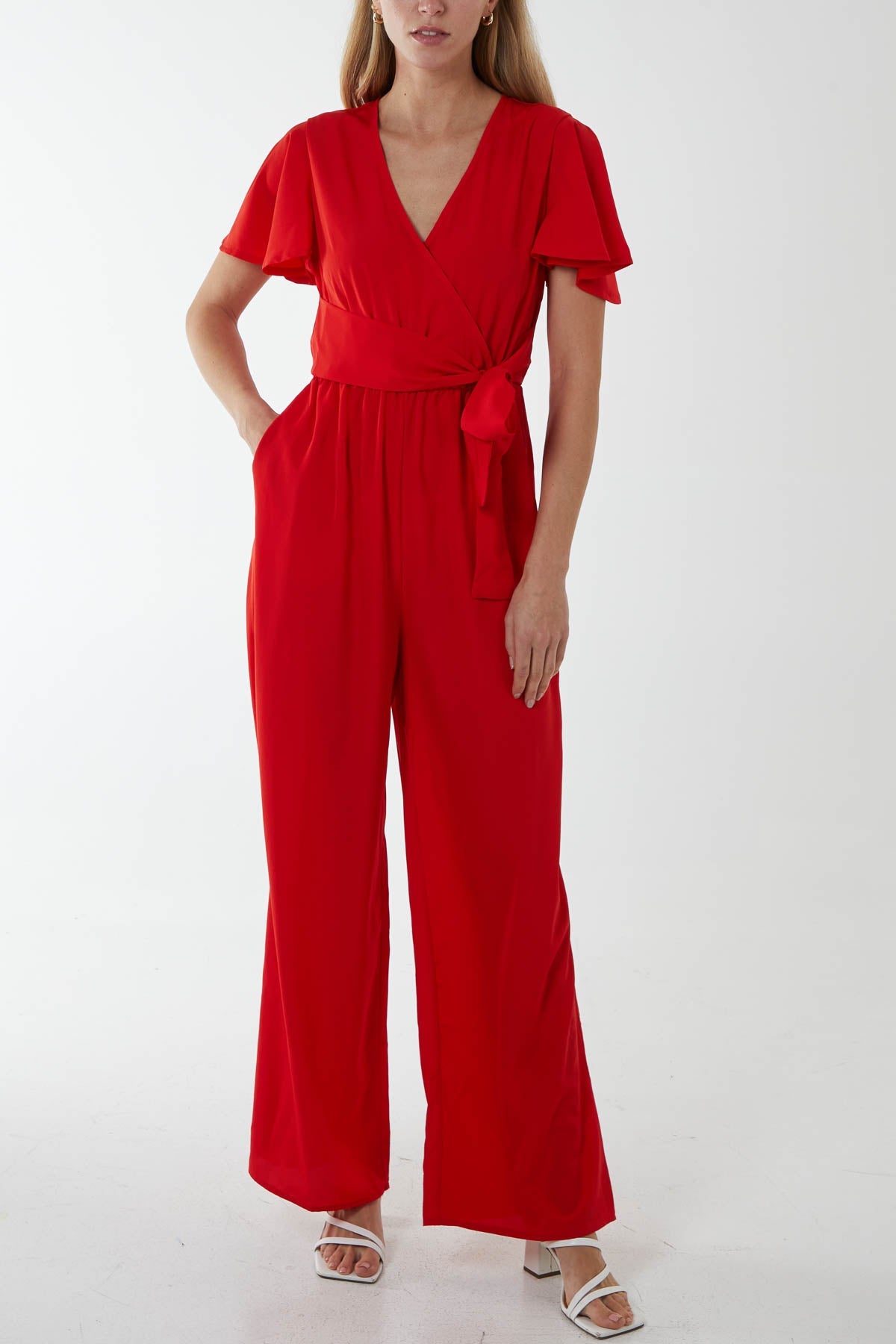 Wrap Front Side Tie Jumpsuit