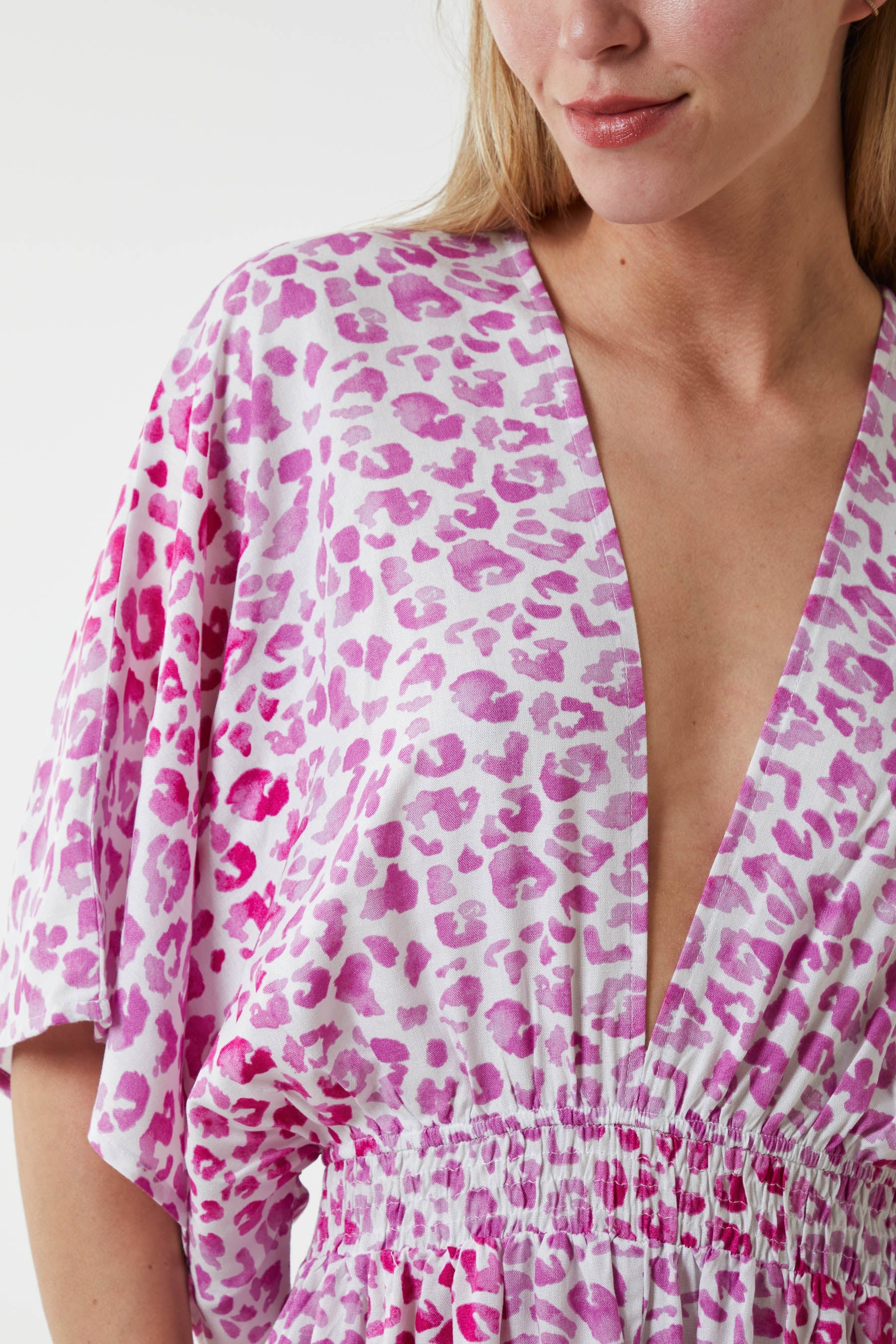 Neon Leopard Print Wide Leg Jumpsuit