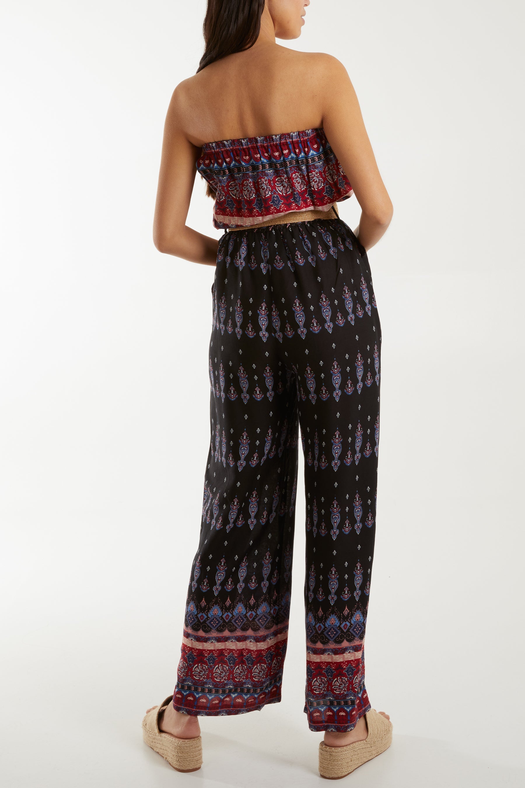 Baroque Belted Bandeau Jumpsuit