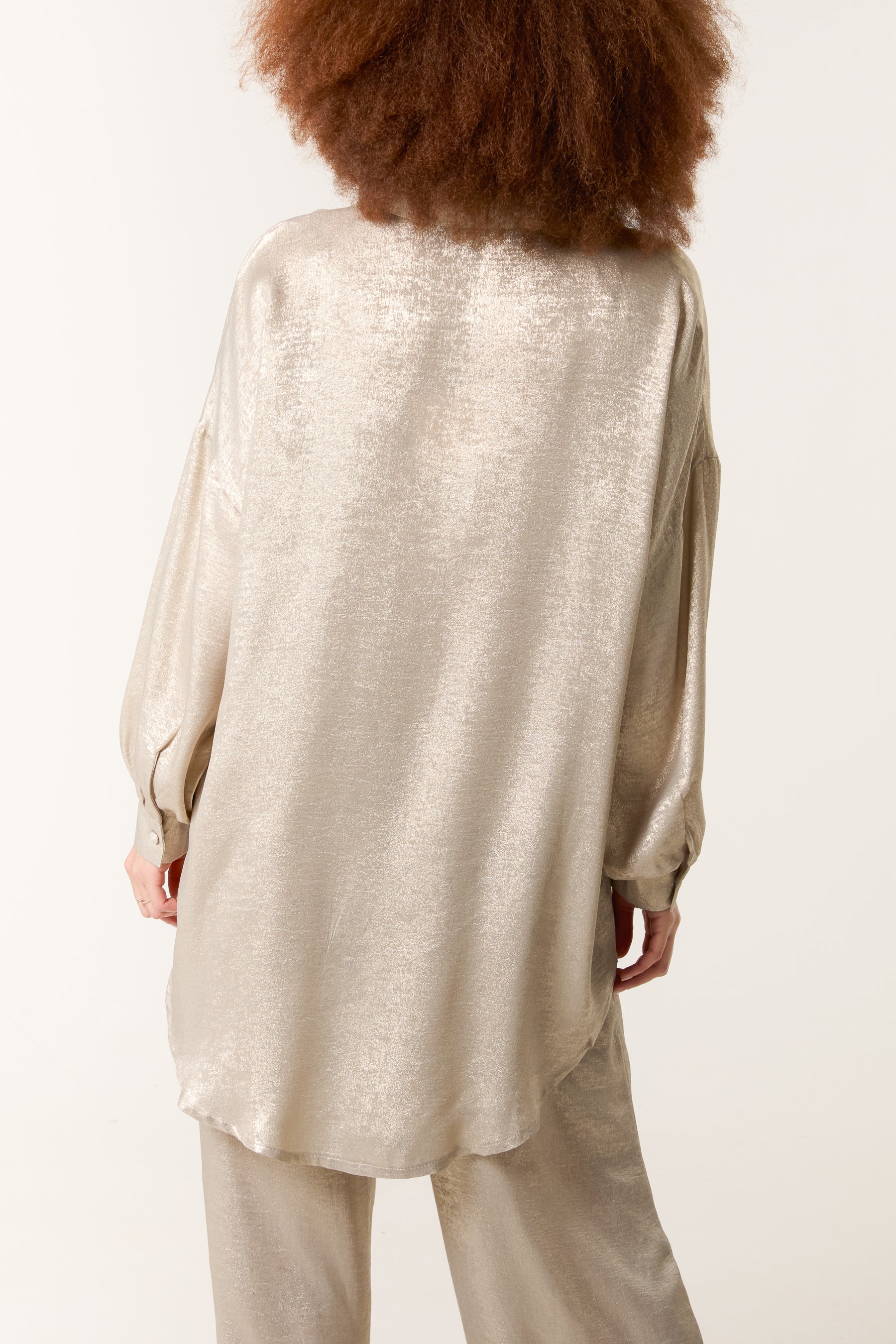 Champagne Shimmer Relaxed Shirt